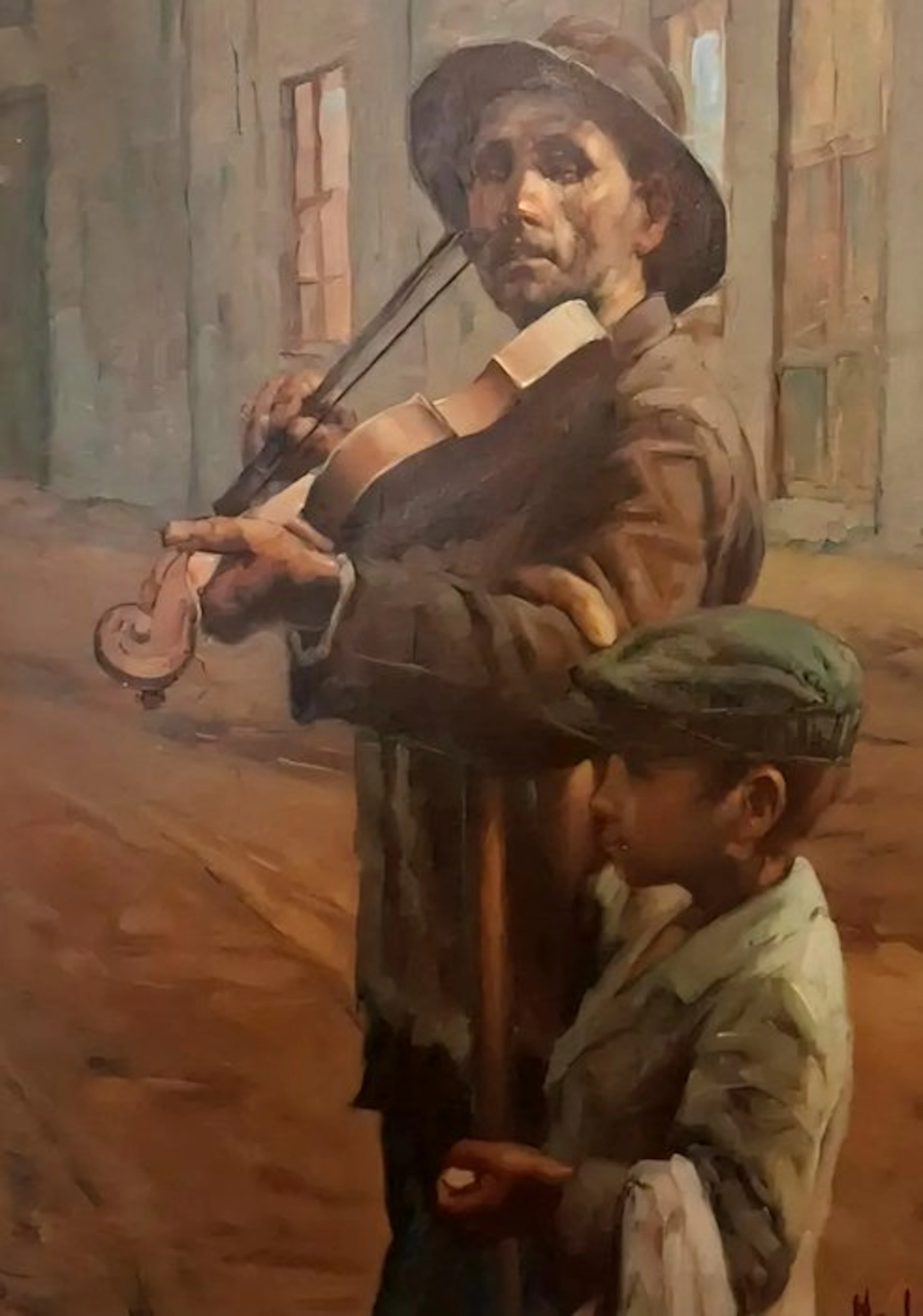 Spanish school (XX) - Musico ciego con lazarillo