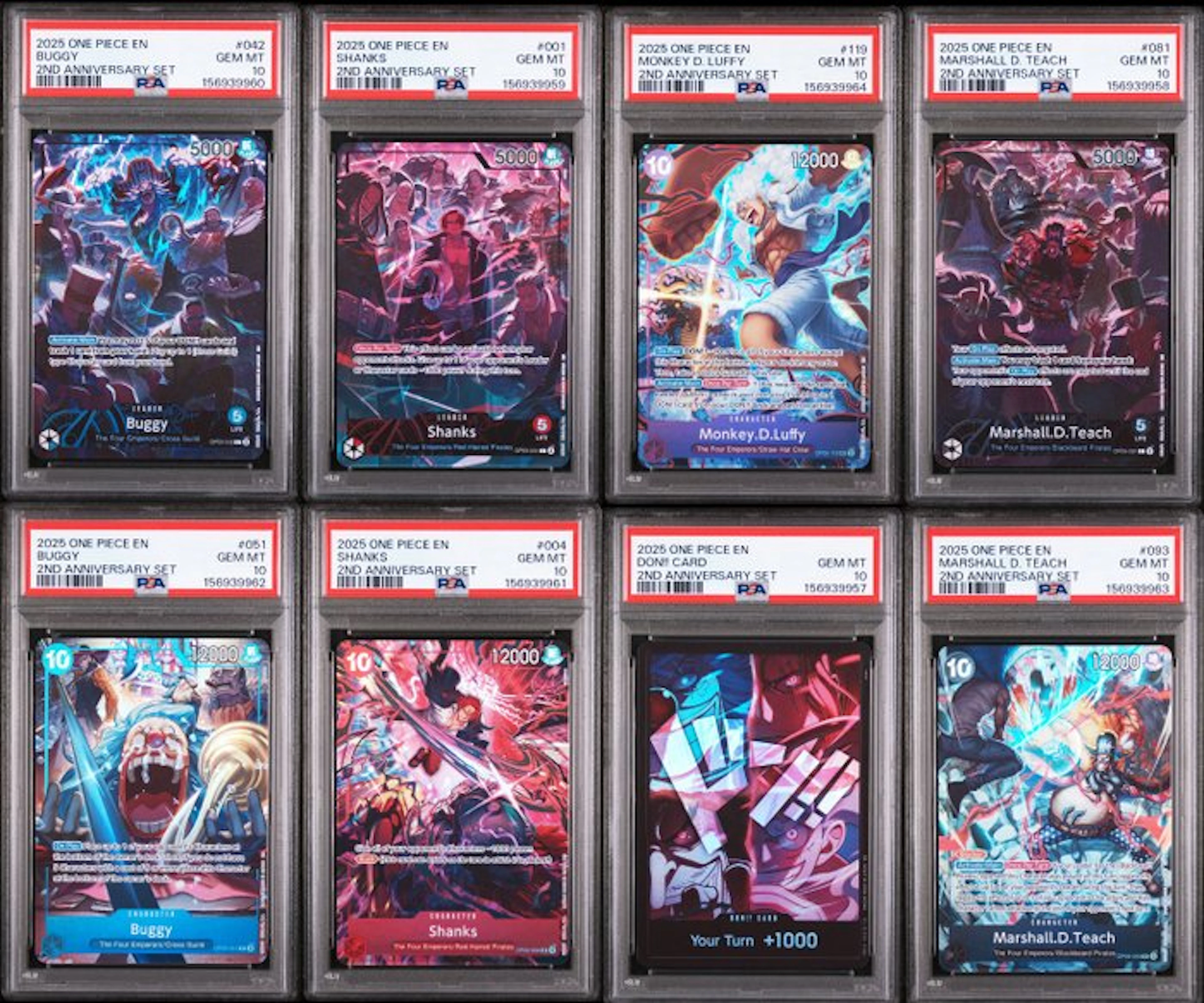 2025 PSA 10 GEM MINT Sequential Set One Piece Second...