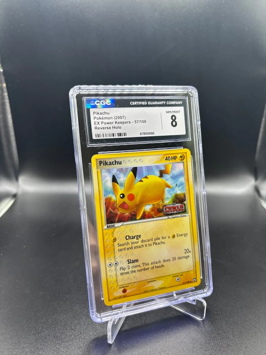 Pokémon - 1 Graded card - Pikachu 57/108 Power Keepers Reverse Holo - CGC 8