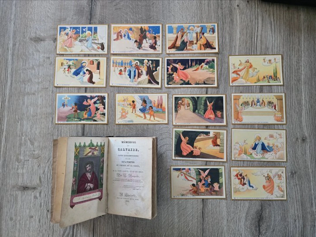 Memorabilia collection - Hand-colored Stations of the...