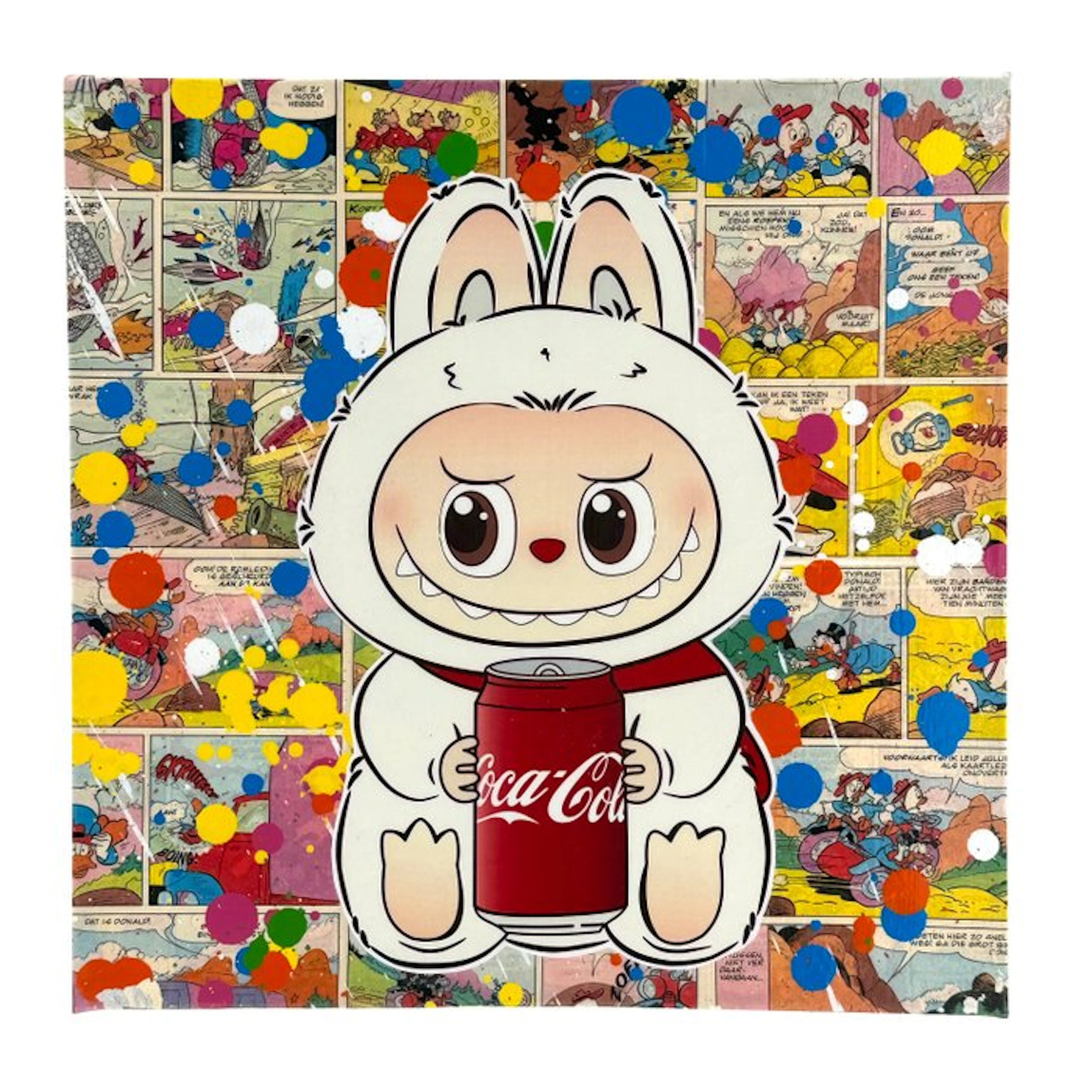 Koen Betjes (1992) - Labubu x Comics Collage - canvas