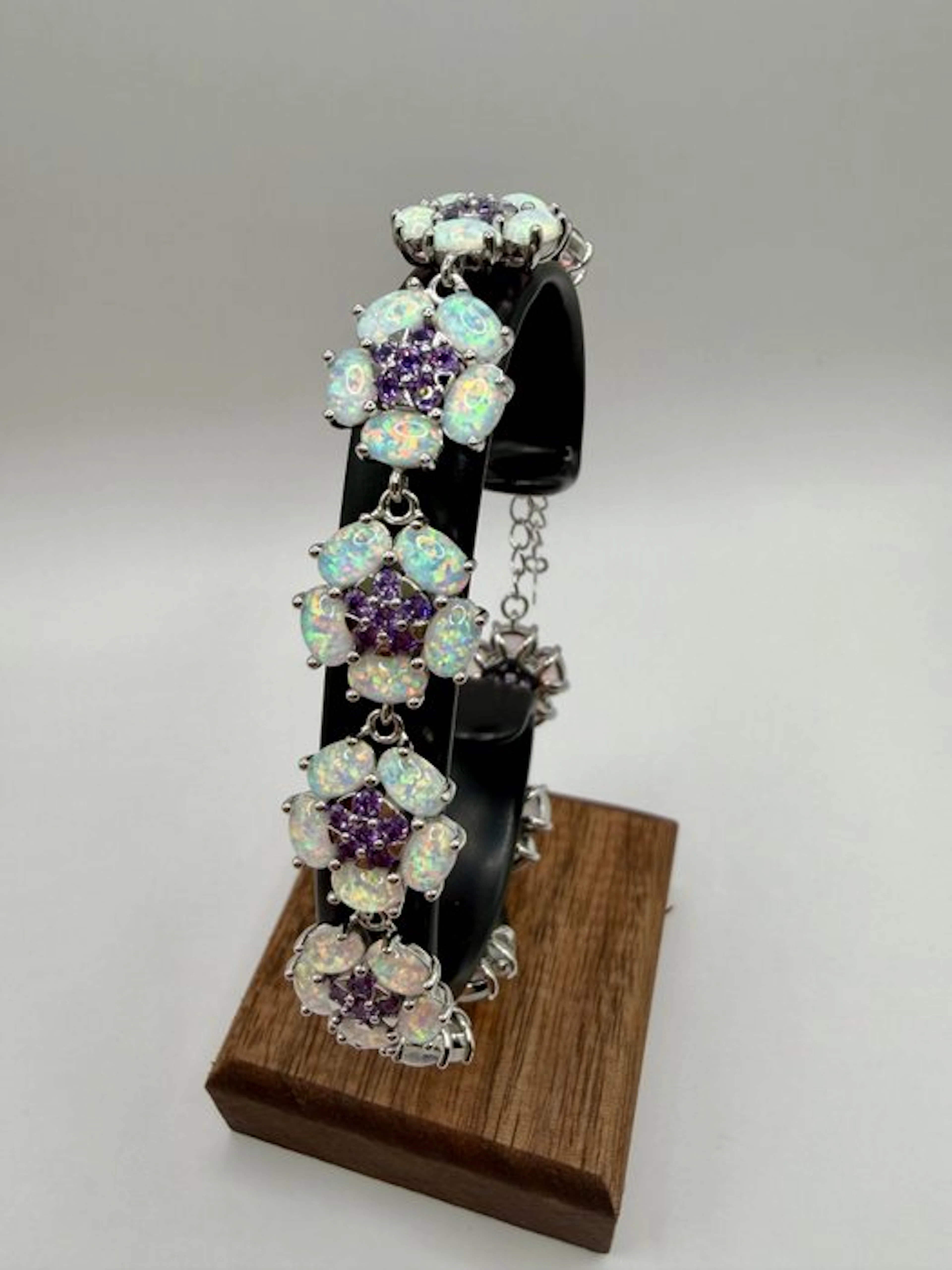 No reserve price - Bracelet Silver - Opal amethyst 925