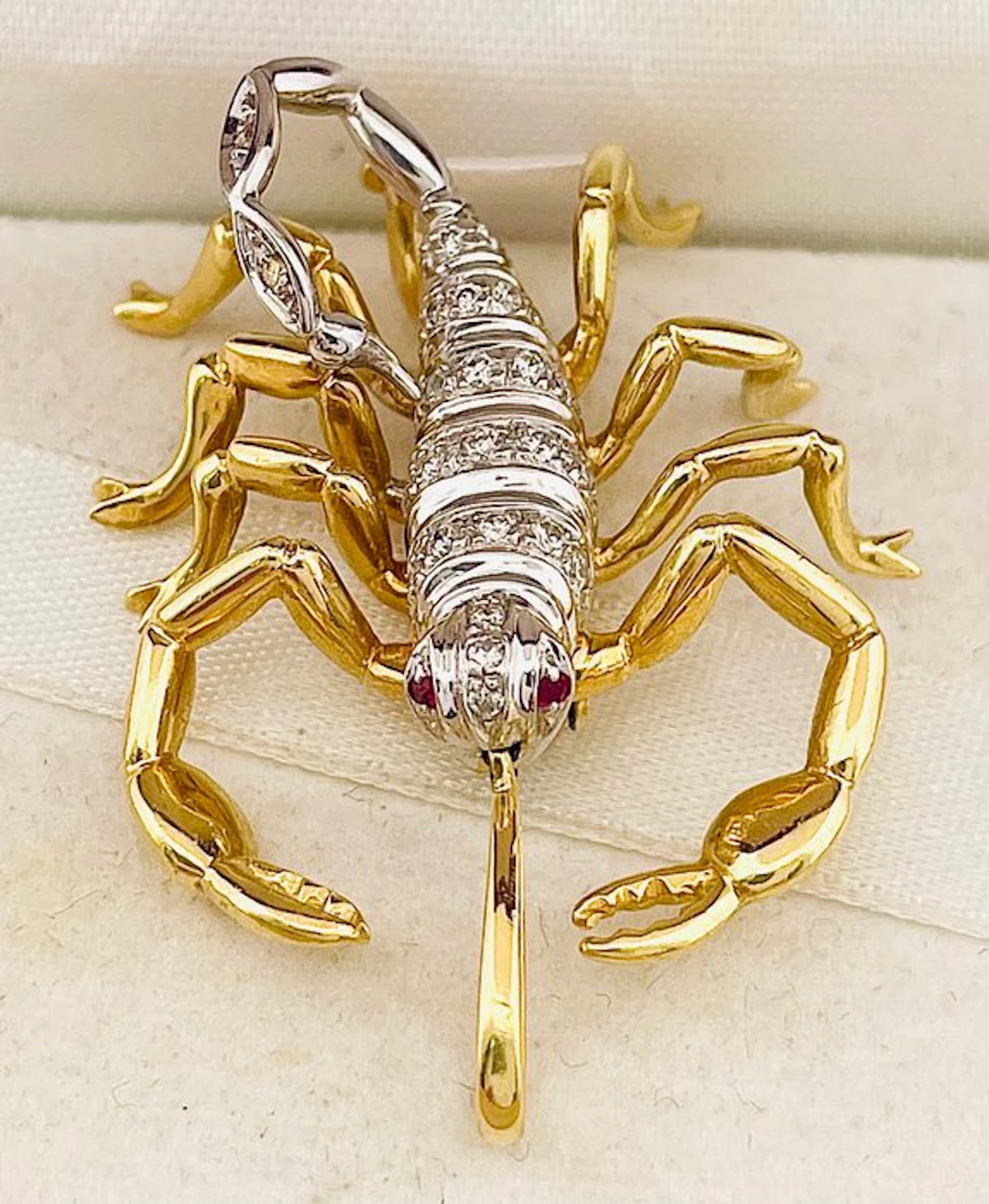 Jewellery applique - 18 kt. Yellow gold, White gold Diamond (Natural) - Ruby