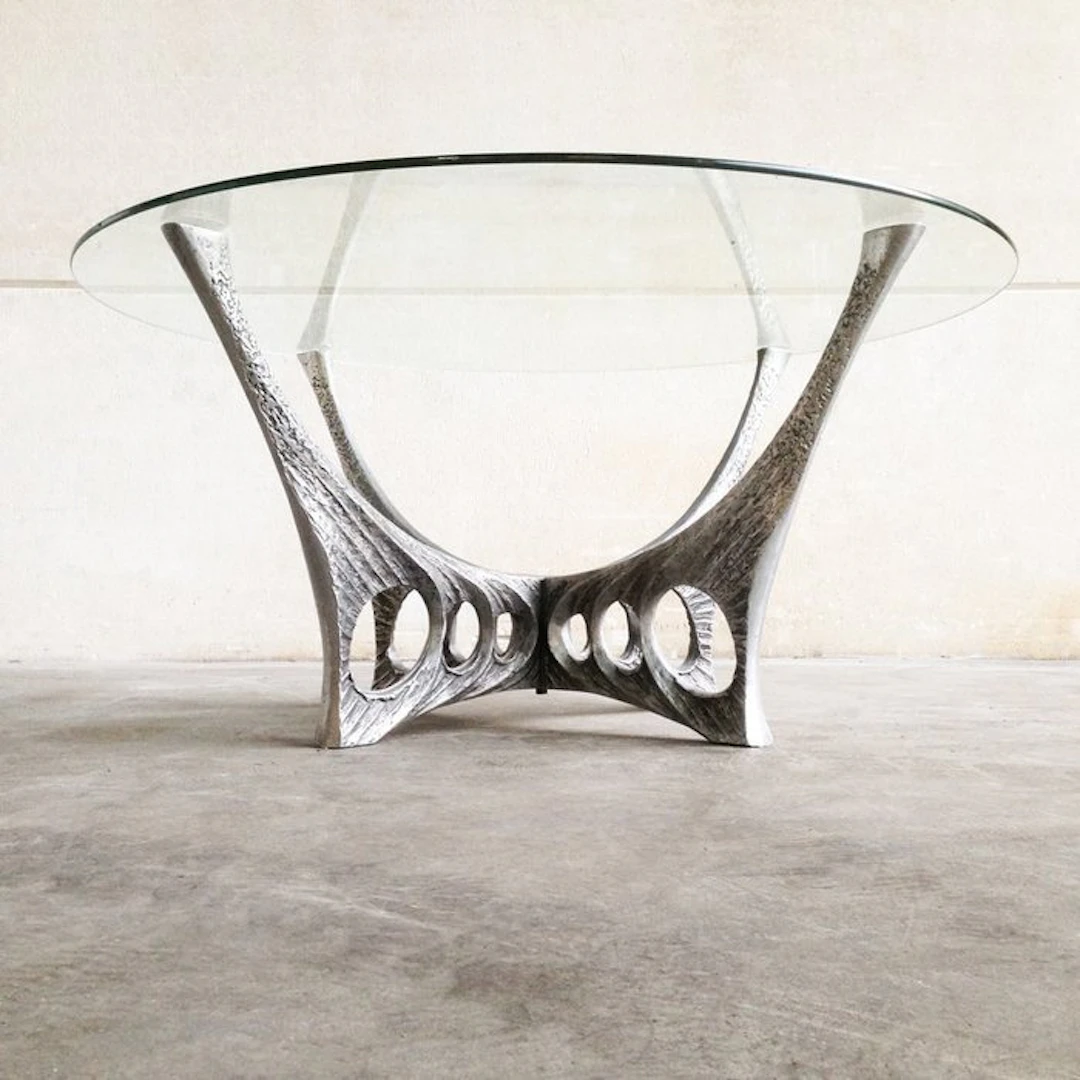 Willy Ceysens - Coffee table - 54 E - Aluminium, Glass