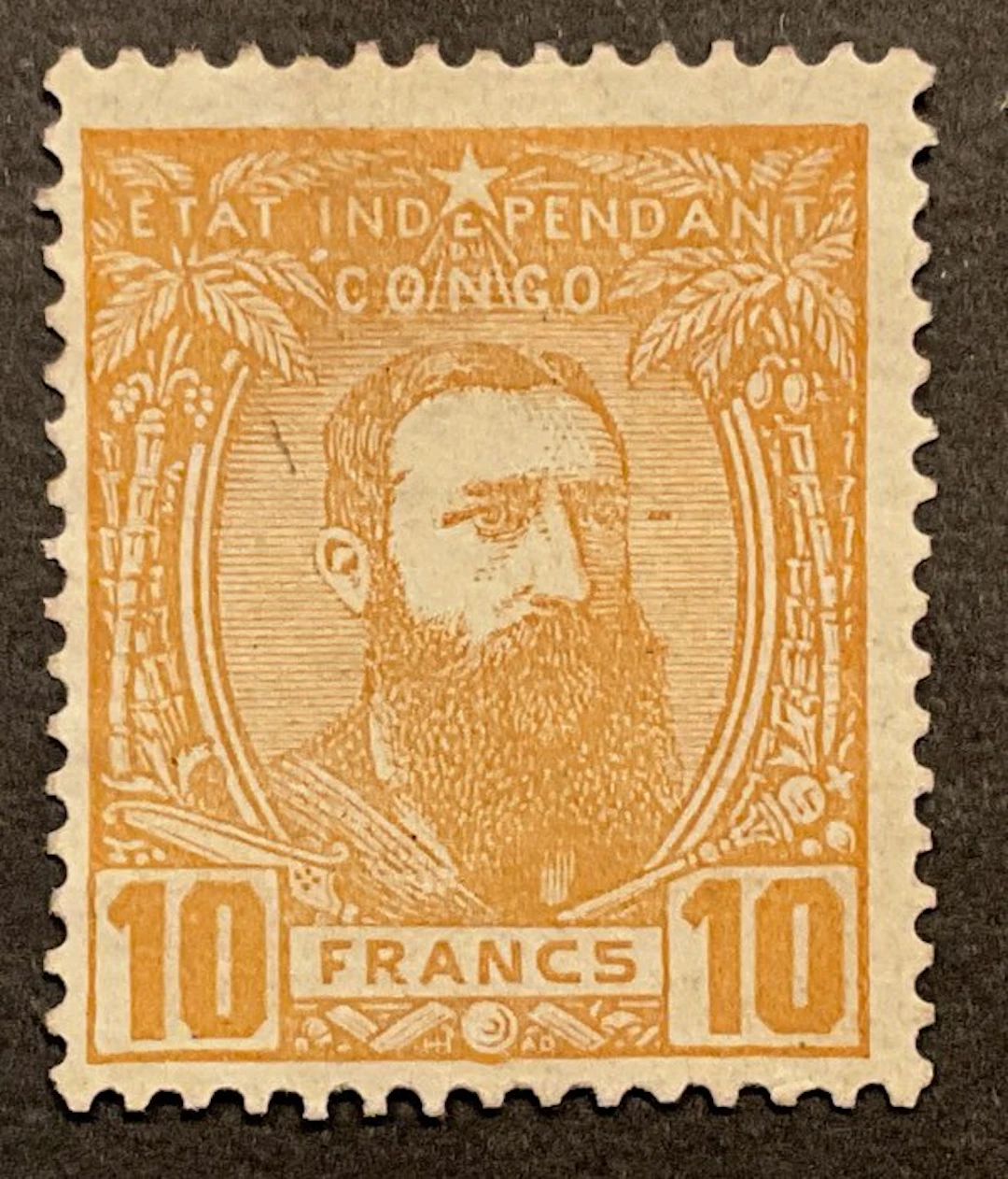 Independent State of Congo 1887 - Leopold II three...
