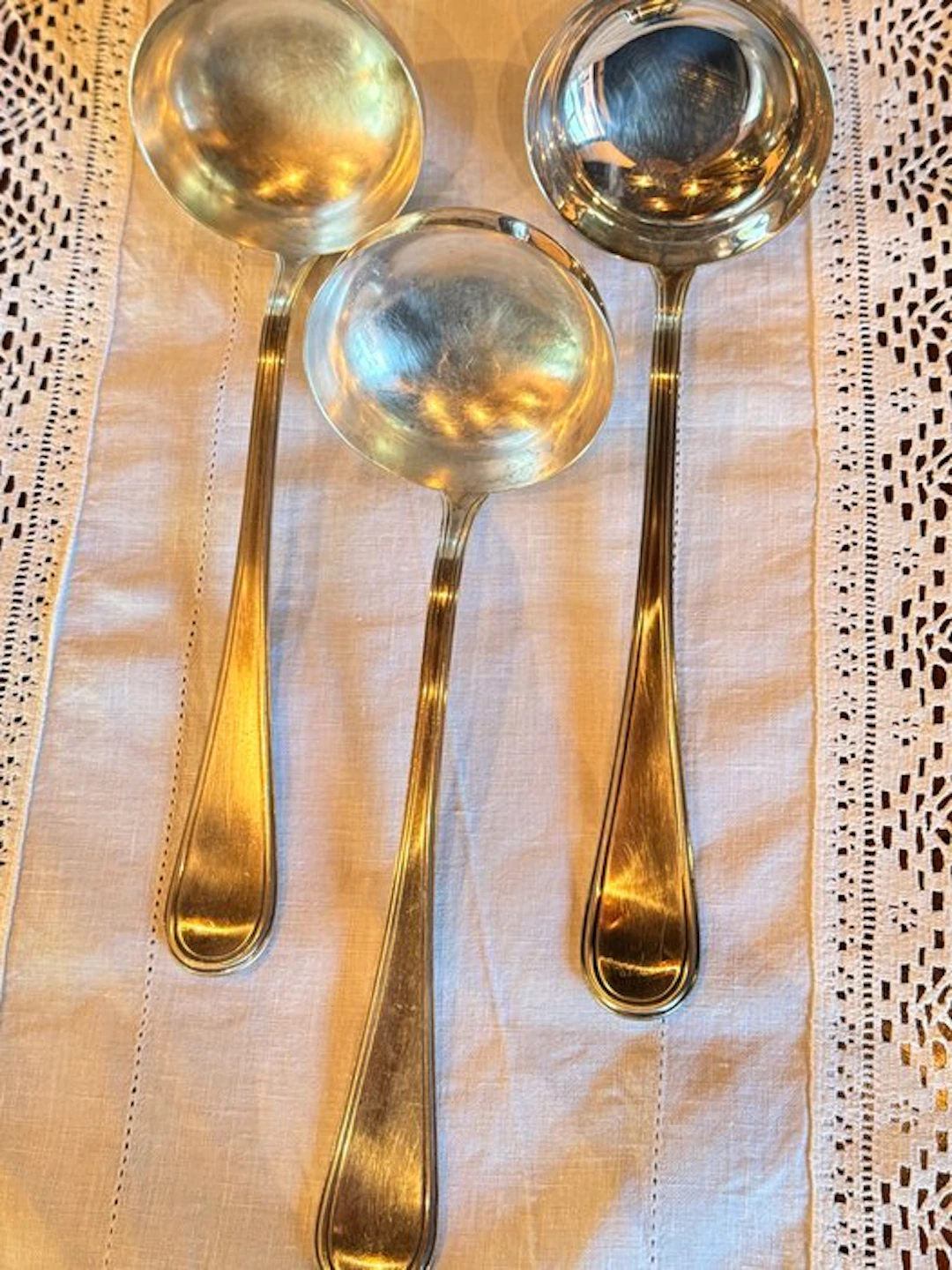 Soup ladle (3) - .800 silver - Soup Ladles Ag.800