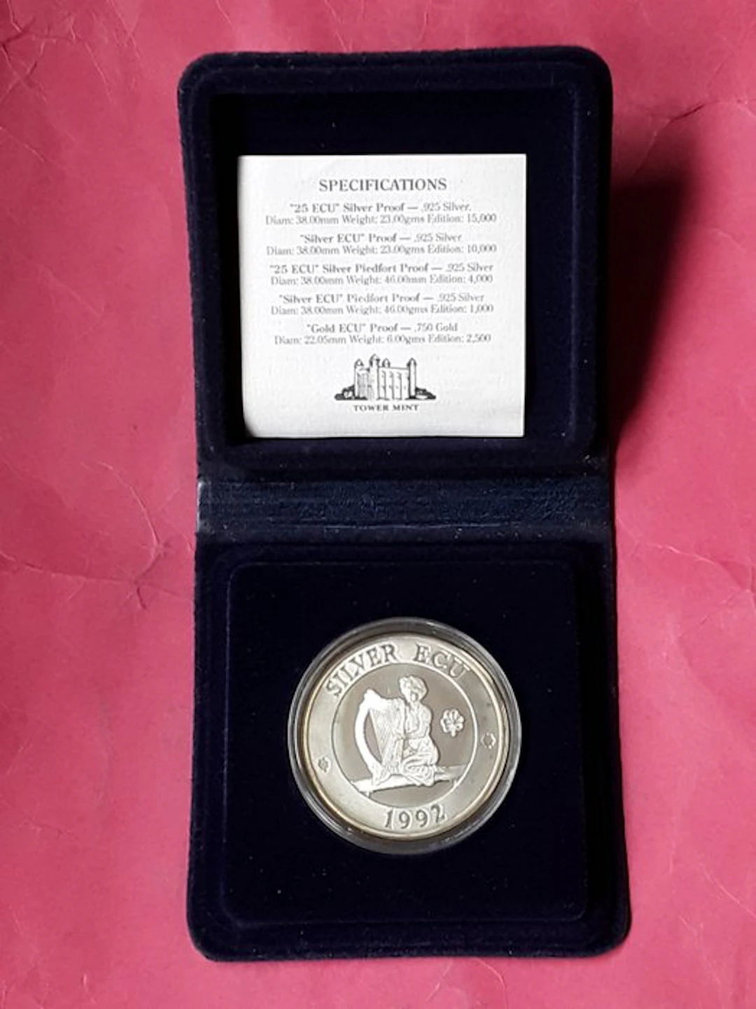 Northern Ireland. Medal 1992 "Silver Ecu" .925 (No reserve price)