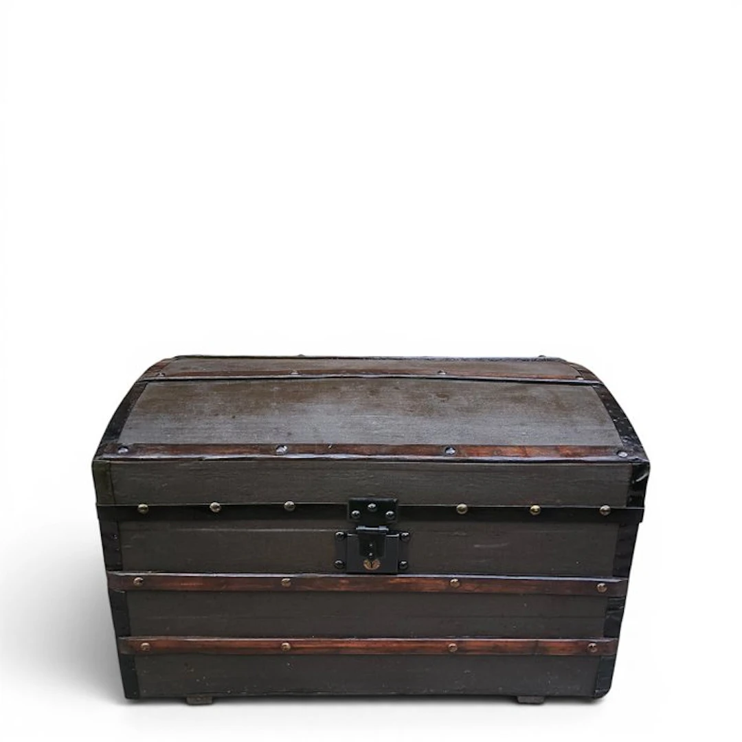 Storage trunk - Hardwood, Wrought iron - Armored trunk