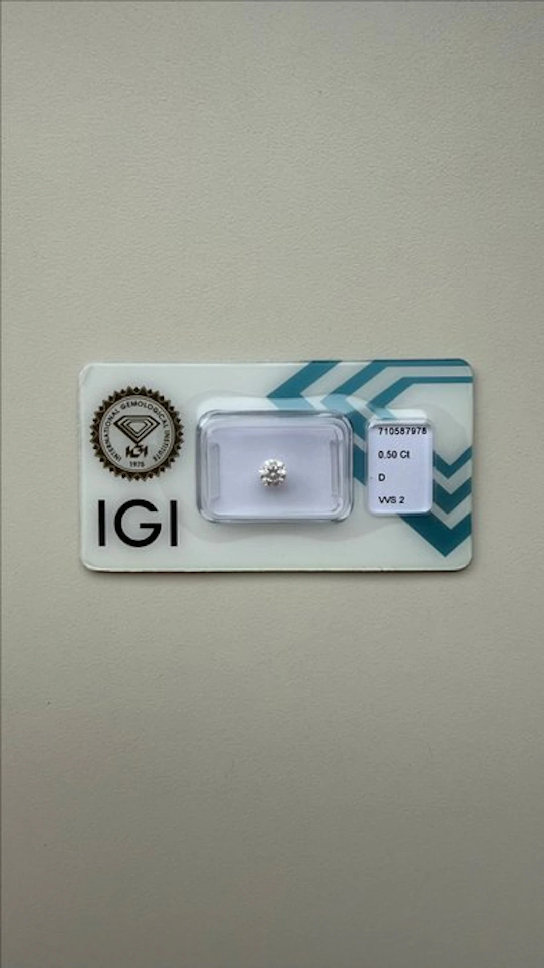 1 pcs Diamond (Natural) - 0.50 ct - Round - D...