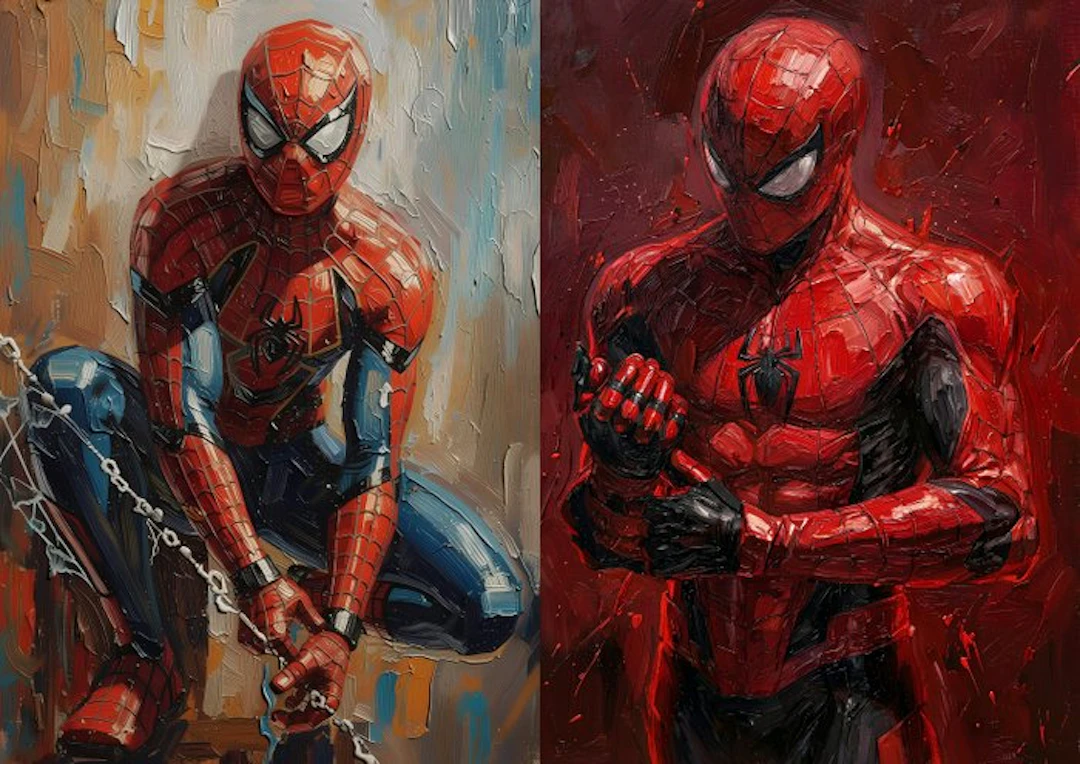 Boriani - 2 X Spiderman, oil limited new edition