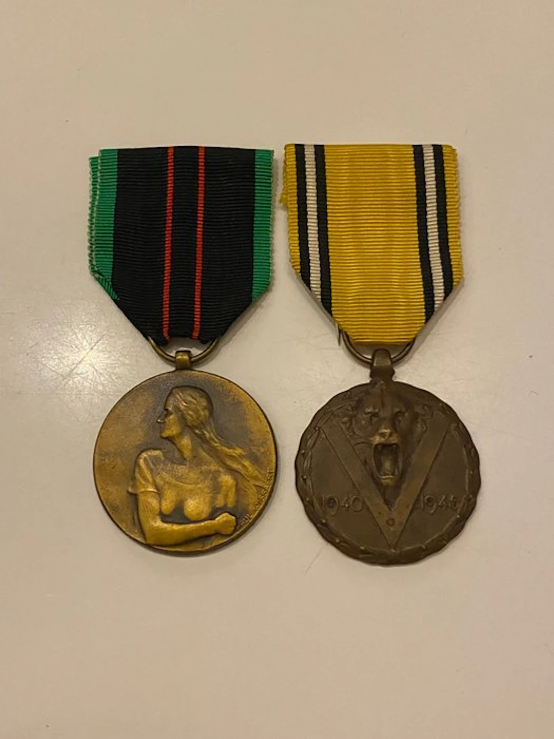 Belgium - Military medal - Two Belgian Medals from 1940–1945