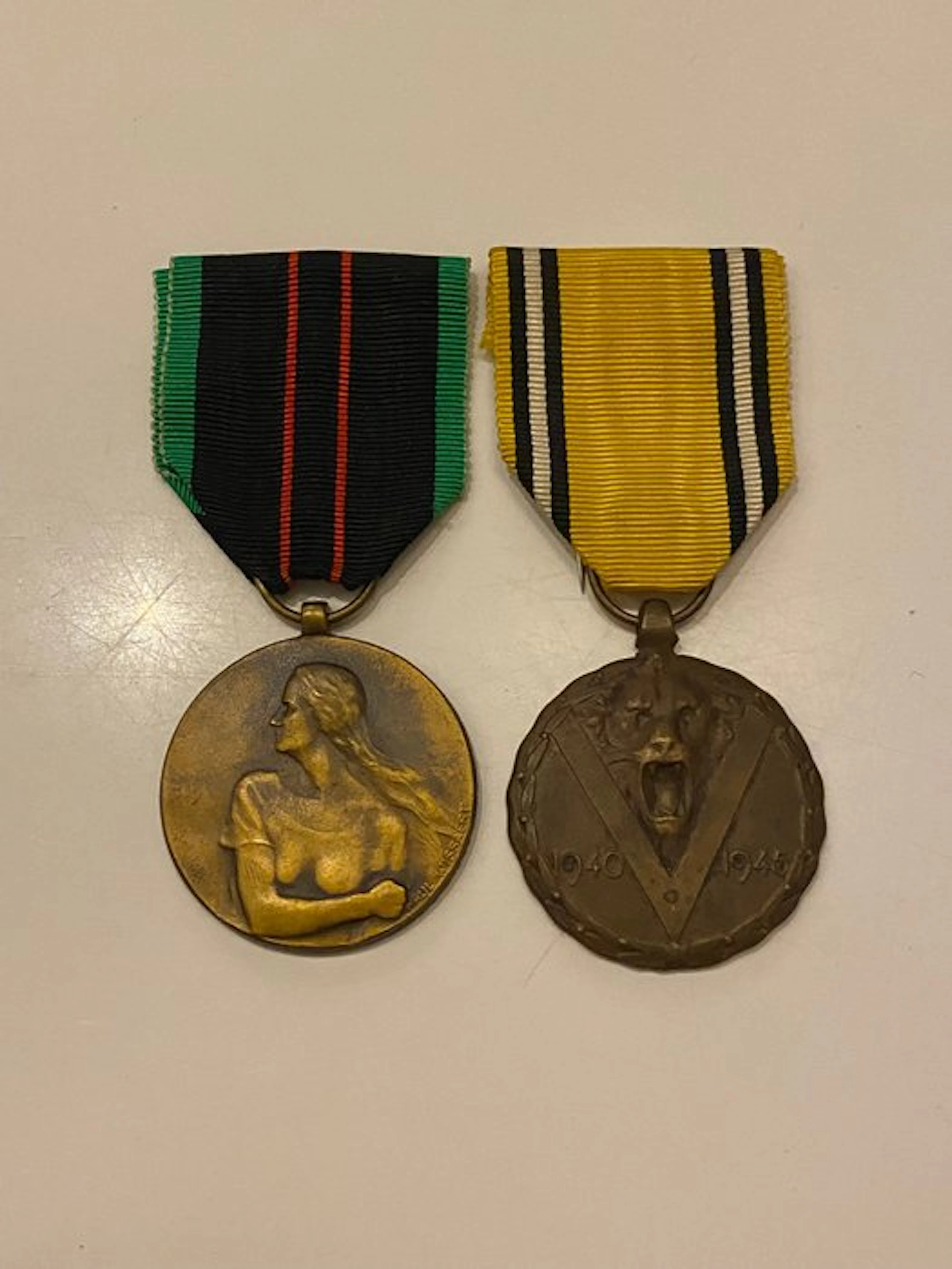 Belgium - Military medal - Two Belgian Medals from 1940–1945