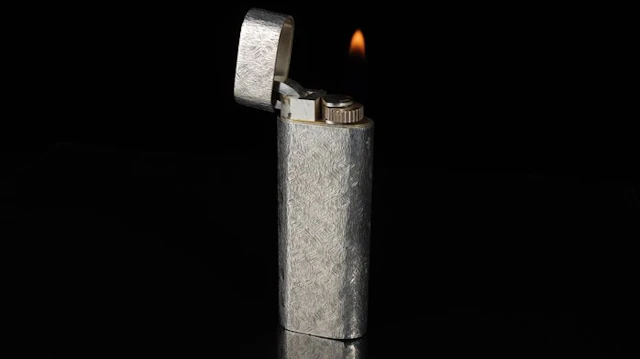 Cartier - Brut Pattern Vintage gas Lighter - Lighter - Silver plated