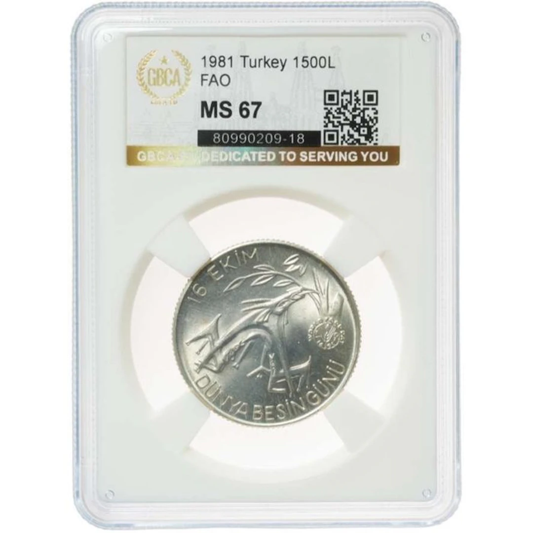 Türkiye. Republic. 1500 Liri 1981. GBCA - EU MS 67 (No reserve price)