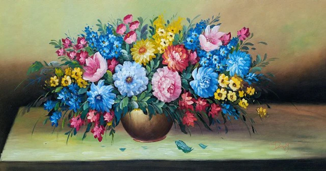 Dutch school (XX) - Floral still life in vase - XL format