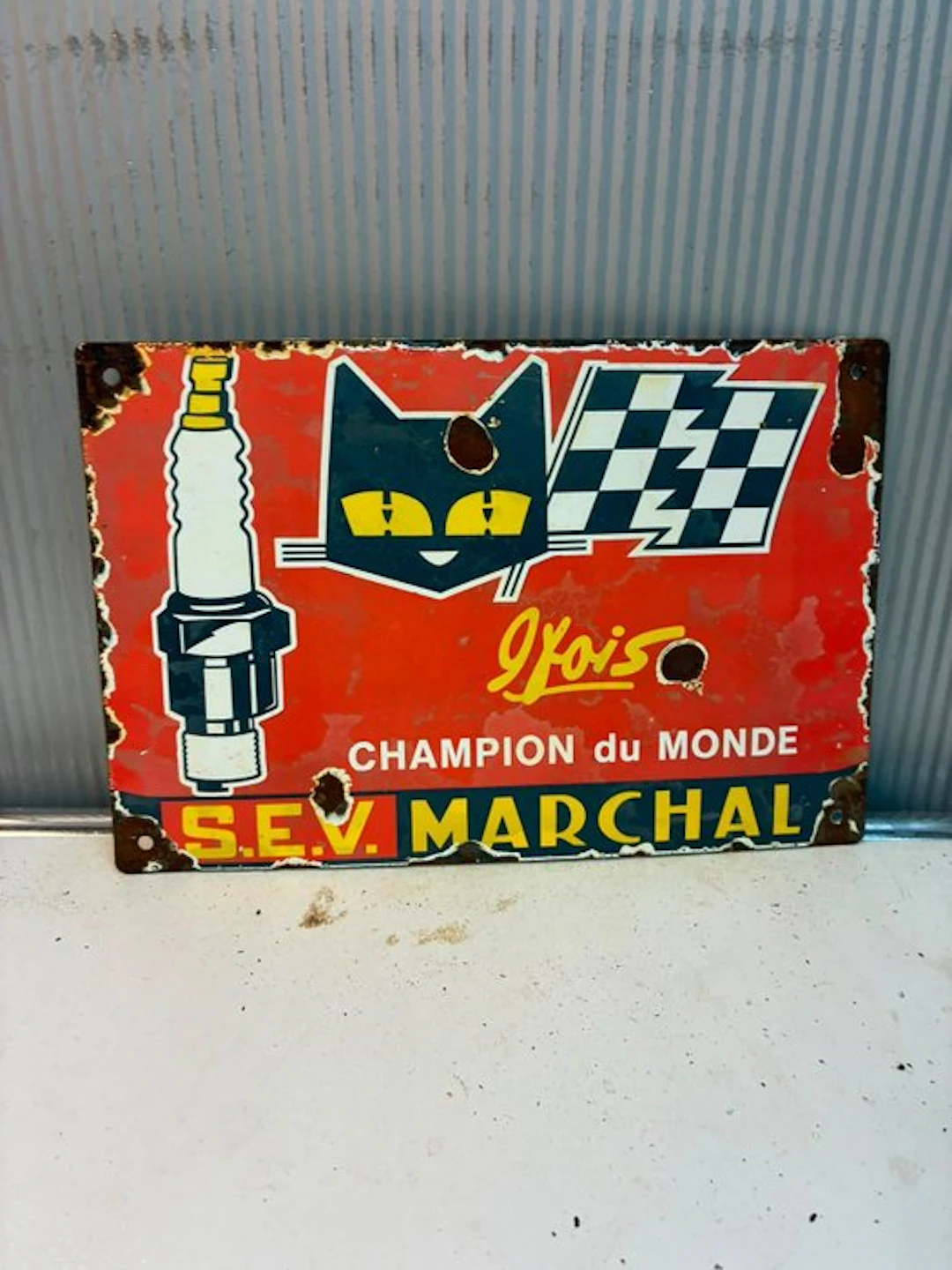 SEV Marchal – enamel advertising sign for candles - Enamel sign - Enamel