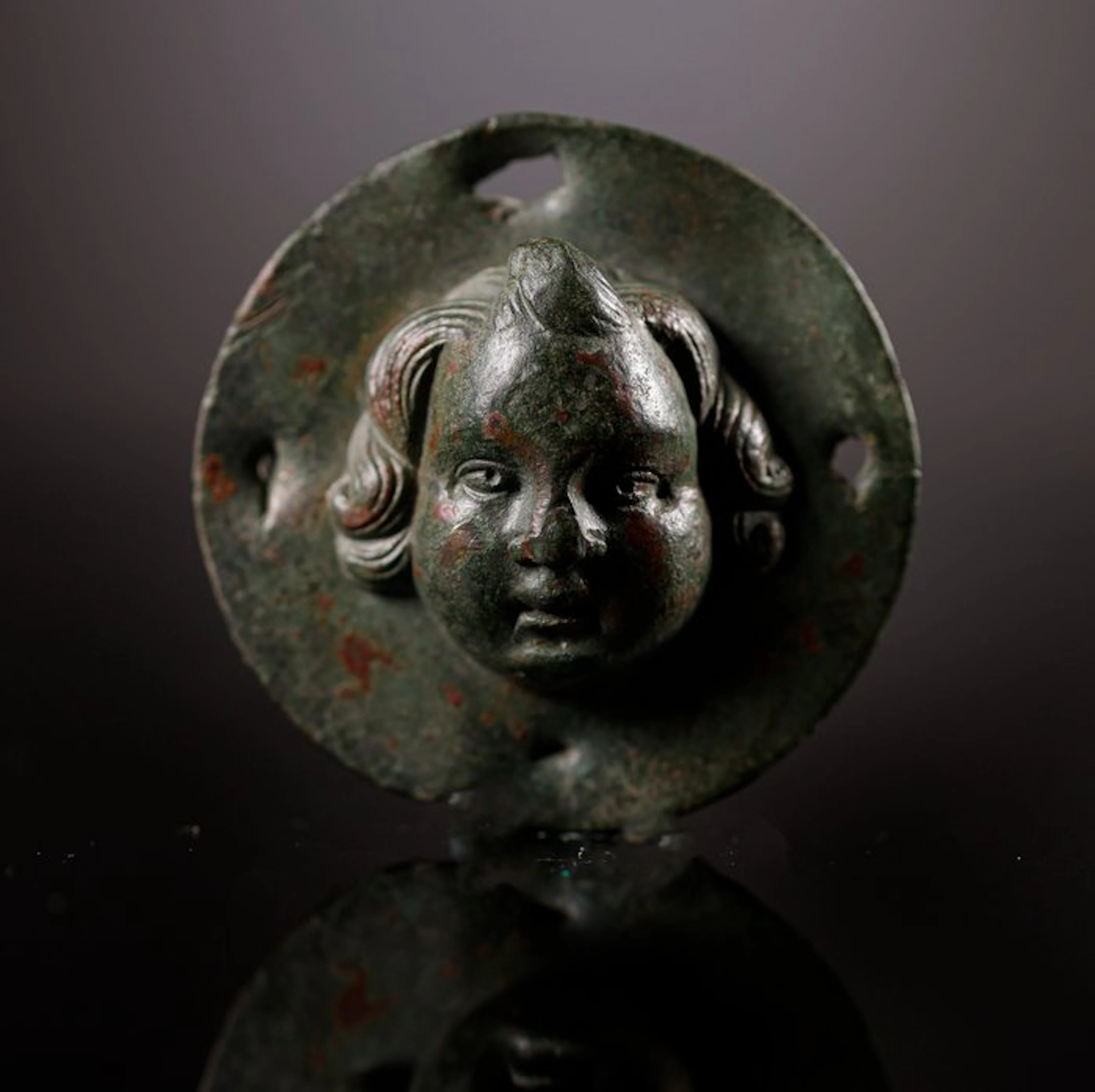 Roman bronze theatre mask - 6 cm