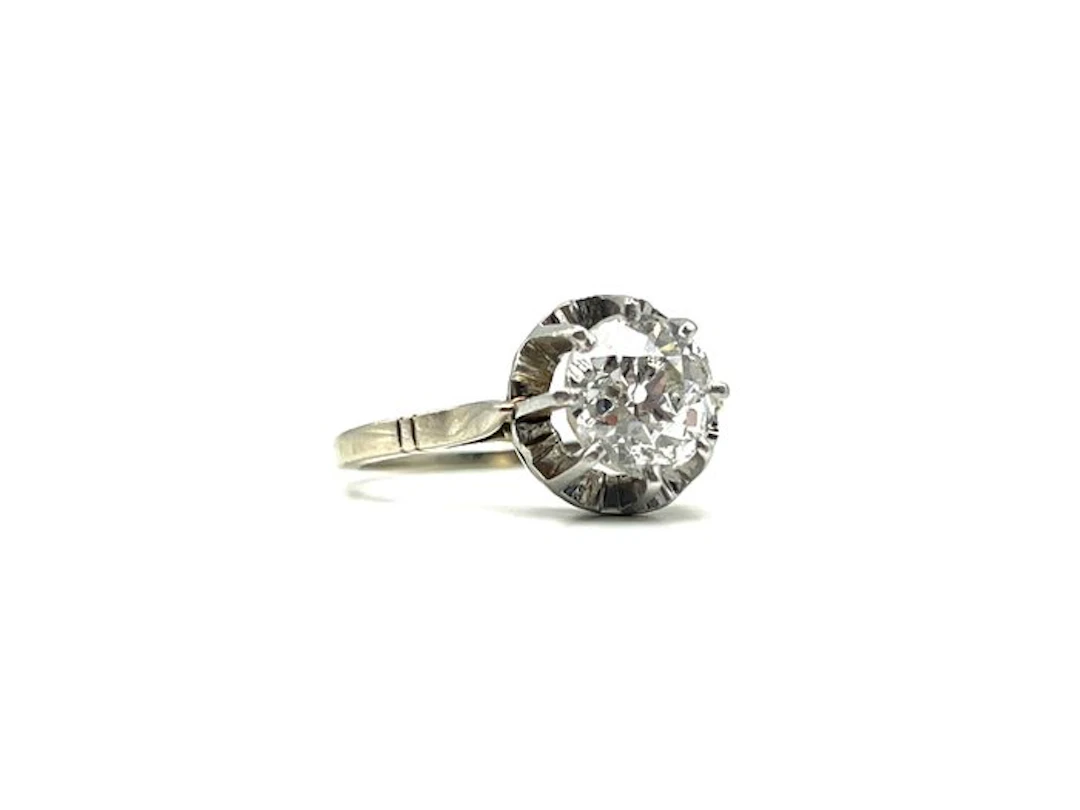 Ring - 18 kt. White gold, Platinum - 1.50ct. tw. Diamond (Natural)