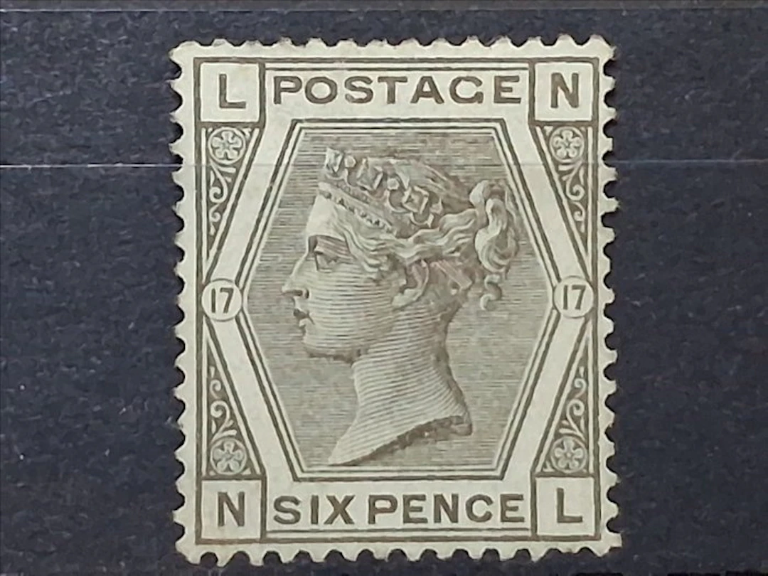 Great Britain 1873 - Queen Victoria, SG 147, Plate 17 6d grey. Unused.