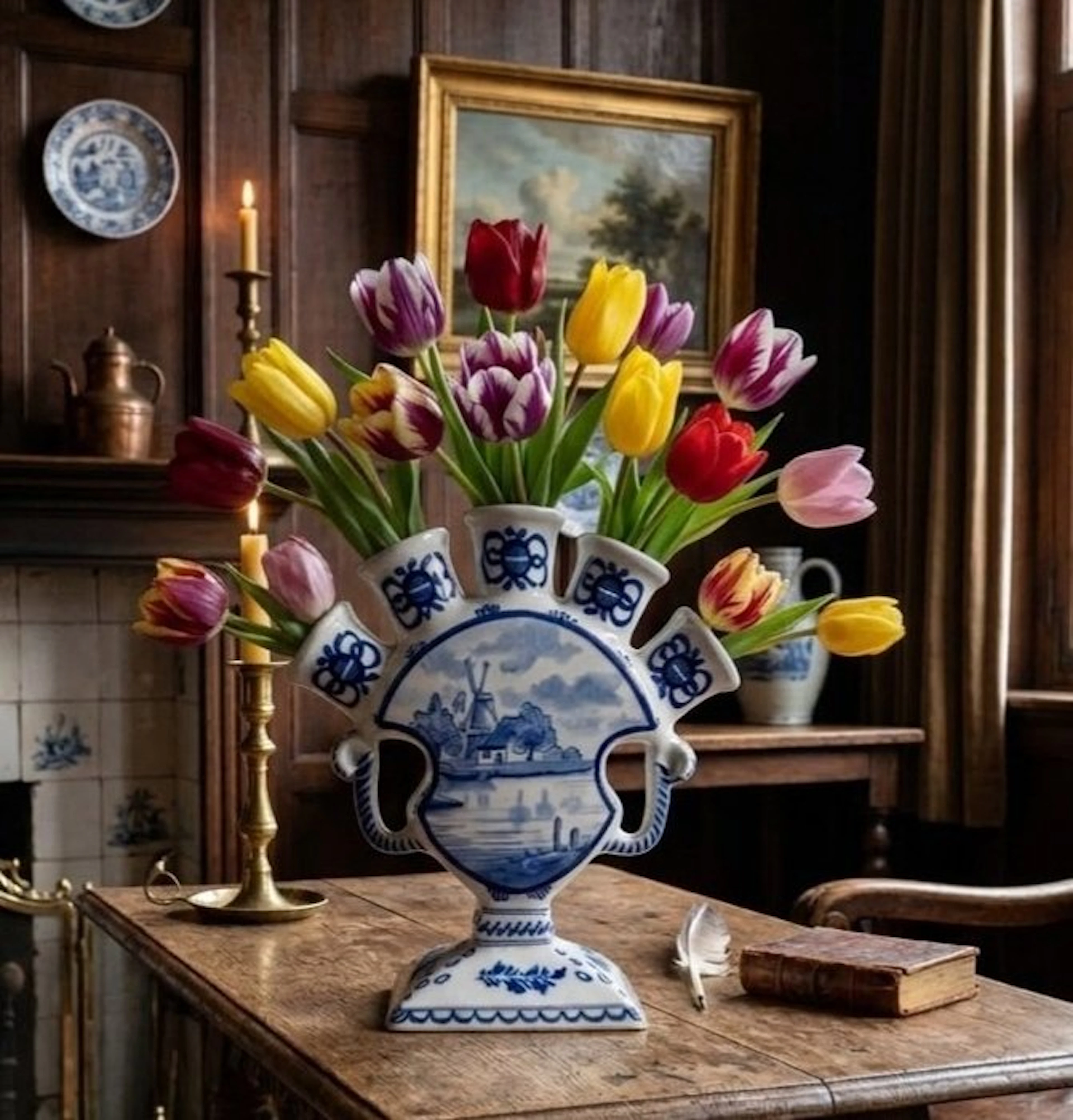 Boch Frères - Vase - Earthenware - Tulip Vase 1920