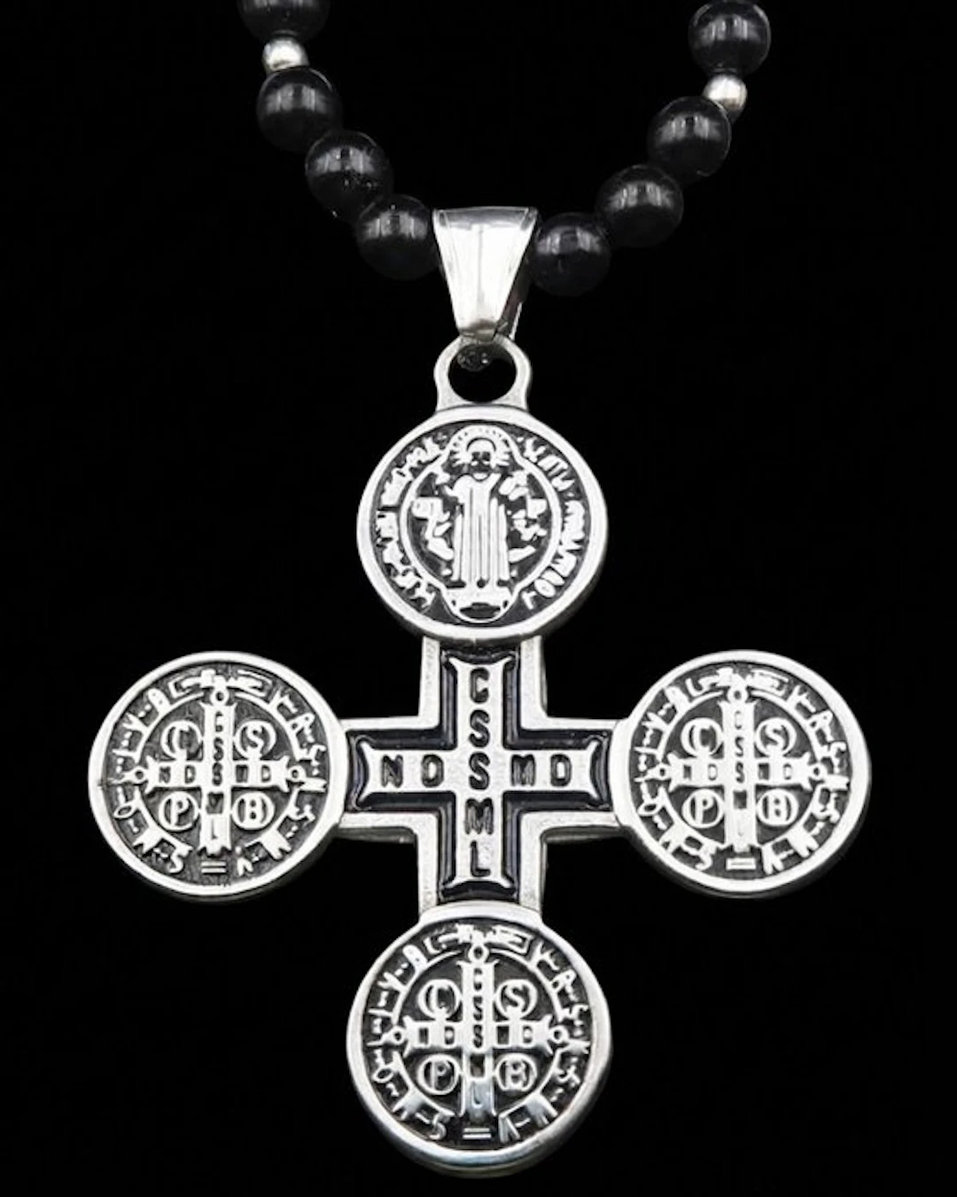 Saint Benedict's Cross Necklace – Obsidian – The Exorcism...