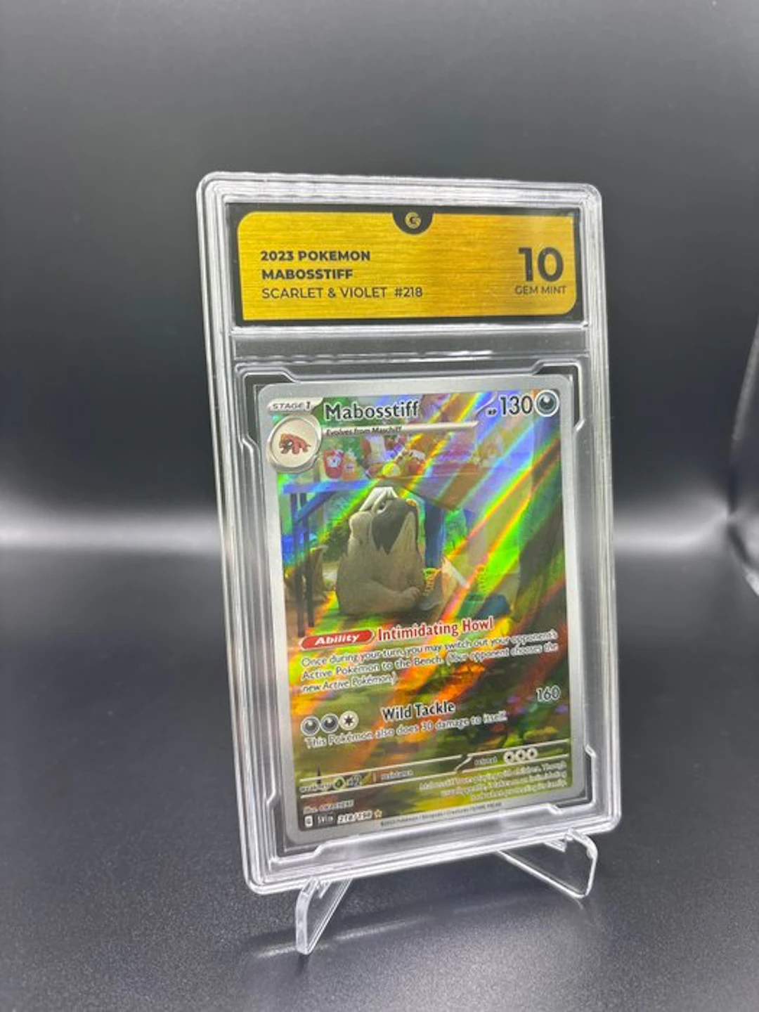 Pokémon - 1 Graded card - Mabosstiff #218 Ilustration Rare - GG 10