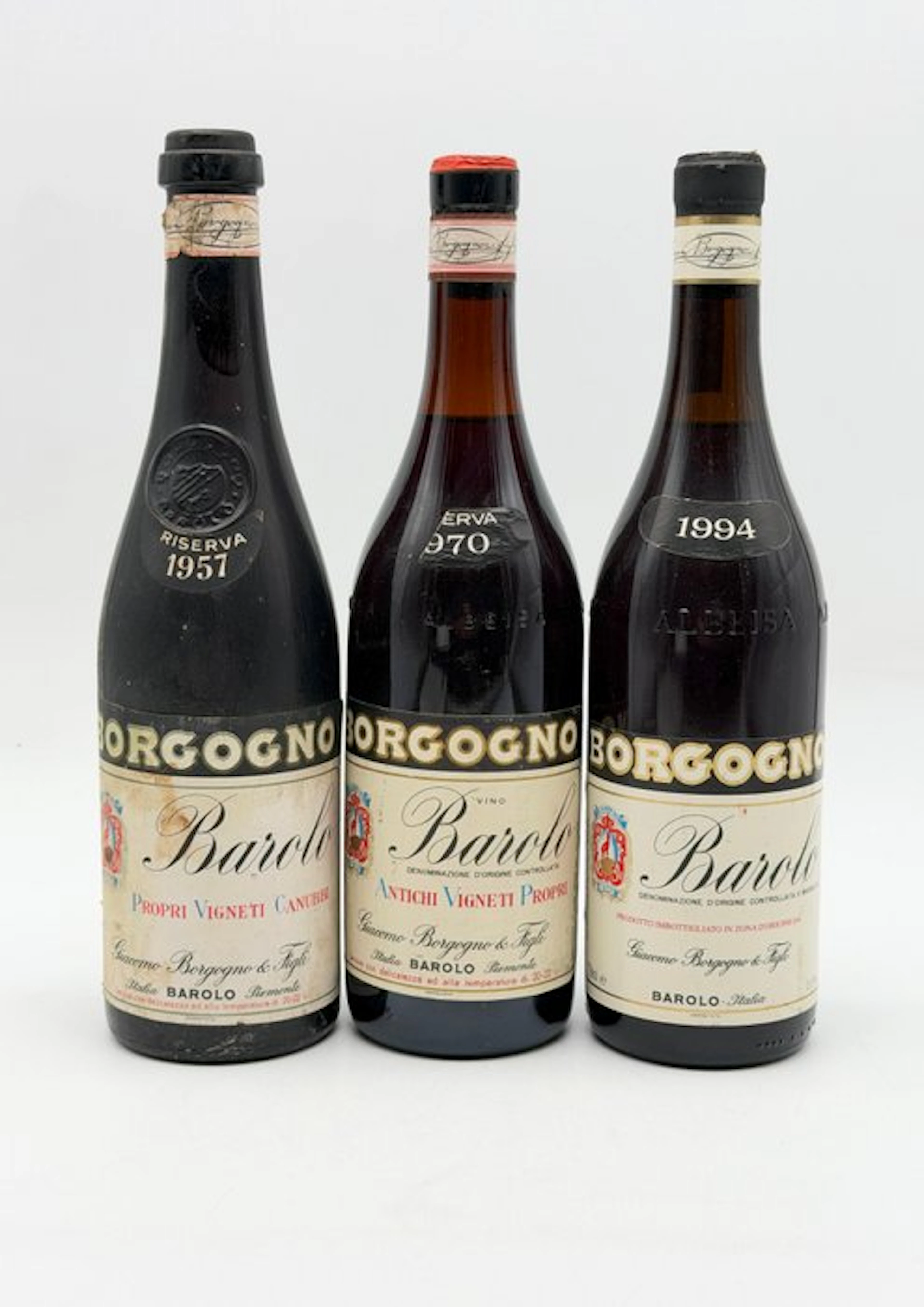1957, 1970 & 1994 Giacomo Borgogno - Barolo Riserva - 3 Bottles (0.72L)