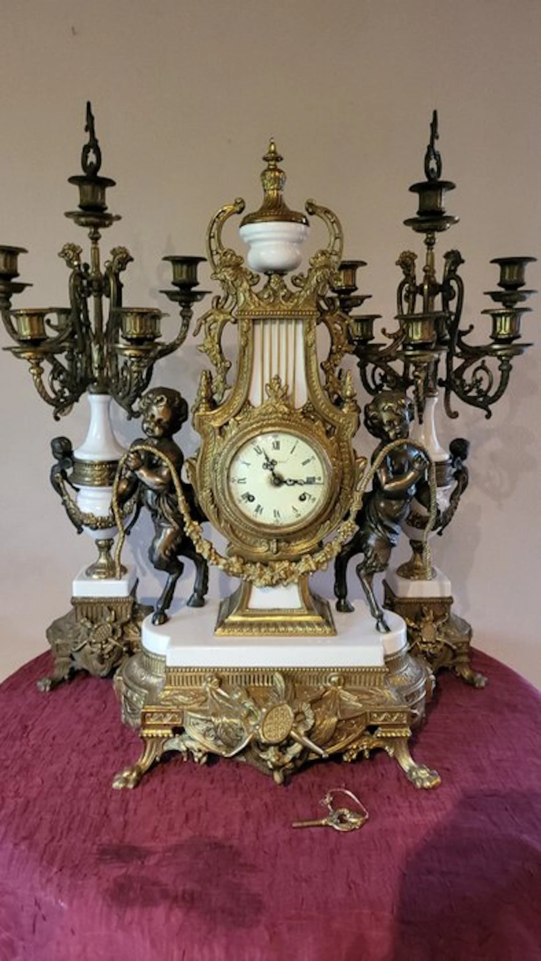 Figural mantel clock