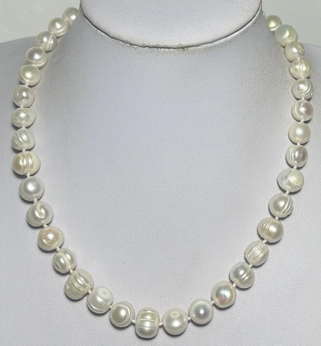 Natural Japanese freshwater cultured white pearls