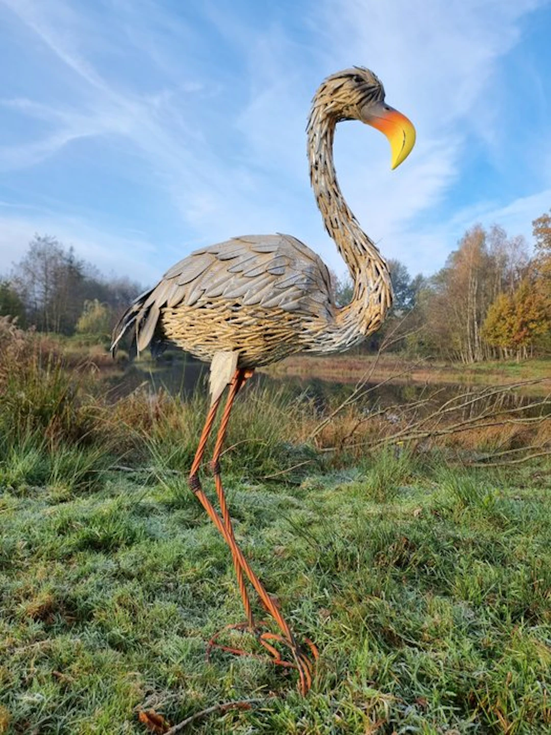 Statue, Lifelike Crane bird - 135 cm - Iron