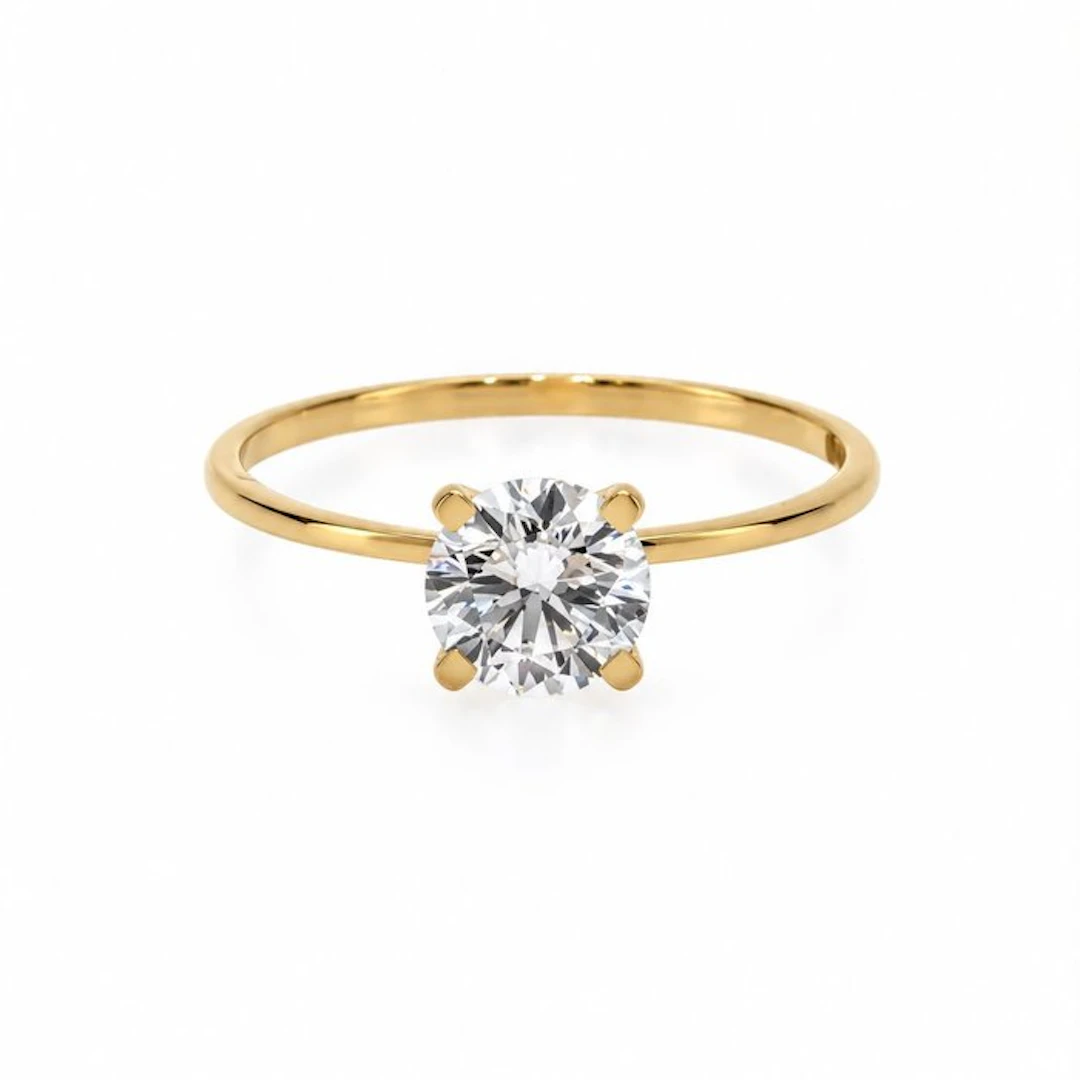 No reserve price - Ring - 14 kt. Yellow gold - 1.00ct. tw. Diamond (Lab-grown)