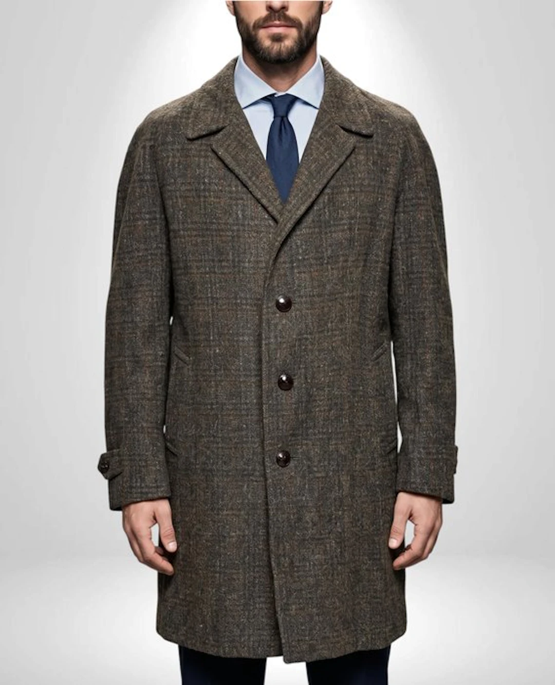 HARRIS TWEED Premium Wool Senior Collection Trench Exclusive Classic Coat - Tg