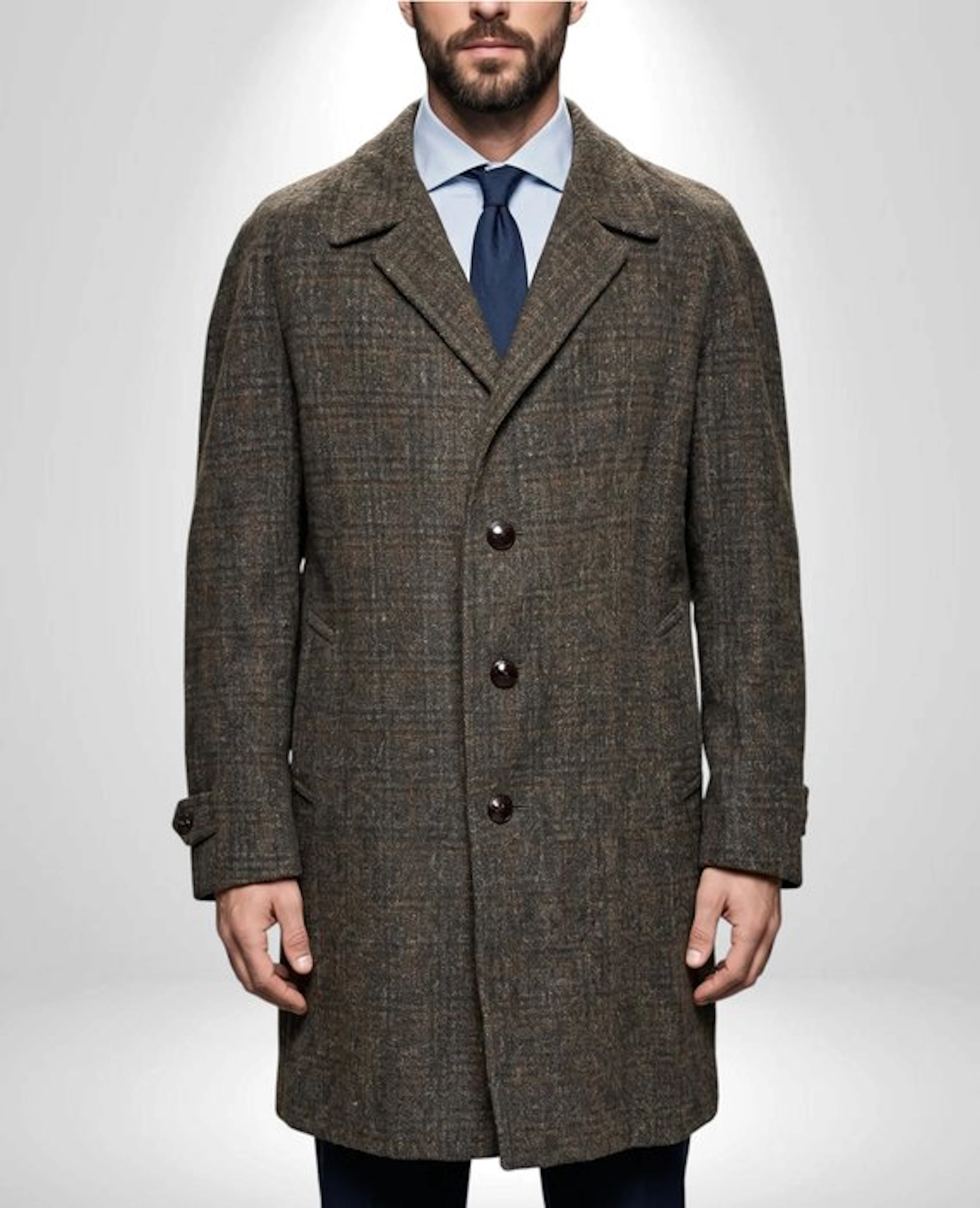 HARRIS TWEED Premium Wool Senior Collection Trench Exclusive Classic Coat - Tg