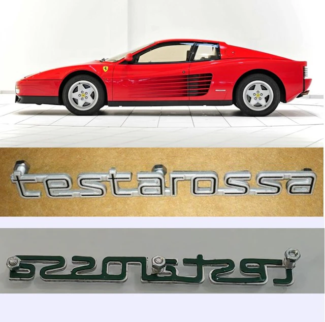 Ferrari Testarossa rear Emblem Script - Ferrari - New Old Stock (Extremely