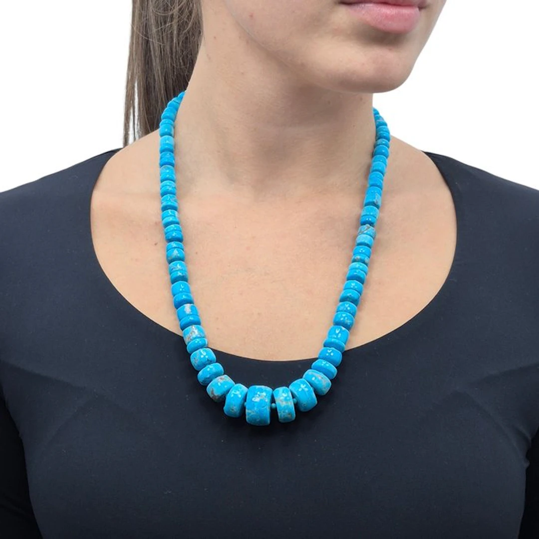 Turquoise - Silver, Gold-plated - Necklace - Turquoise Arizona