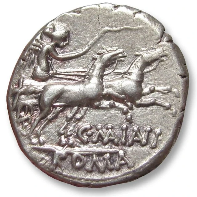 Roman Republic Denarius C. Maianius, Rome mint 153 B.C.