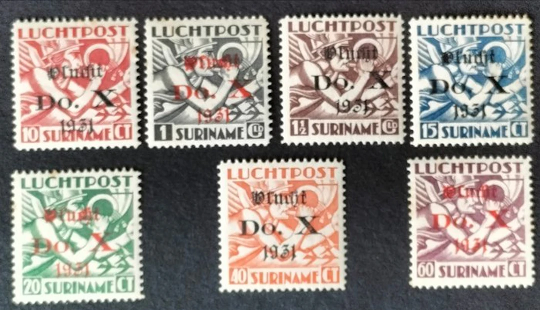 Suriname 1921 - Airmail with overprint flight DO. X. - Nvph 8 - 14