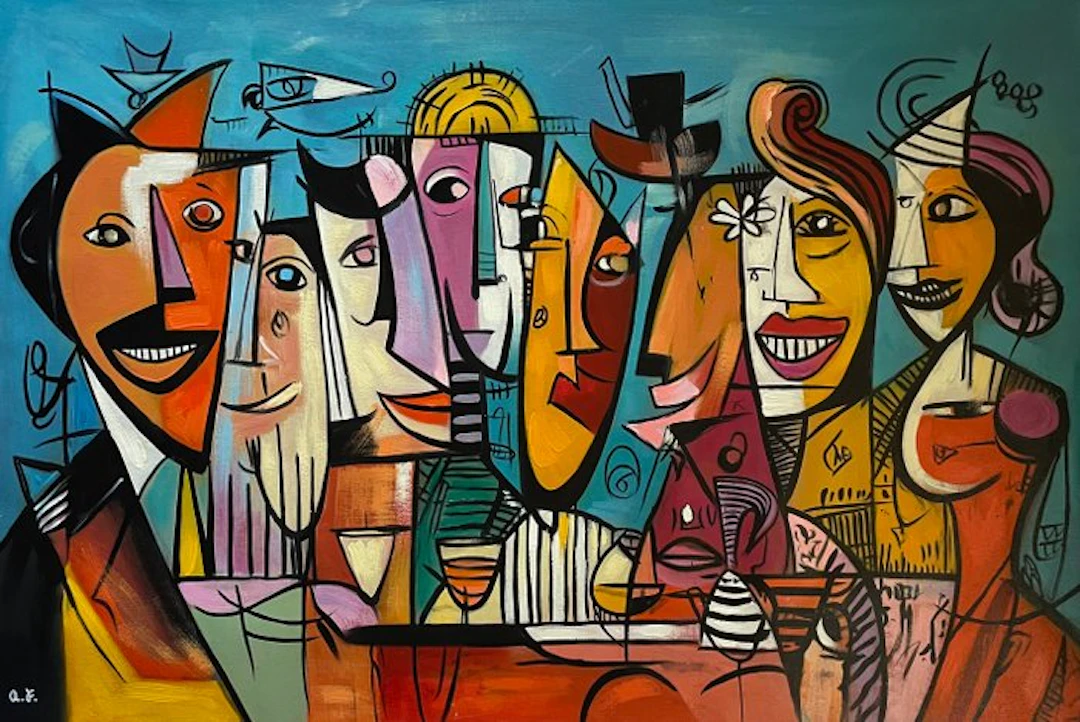 Adriano Ferretti (1976) - Allegria cubista in nove teste