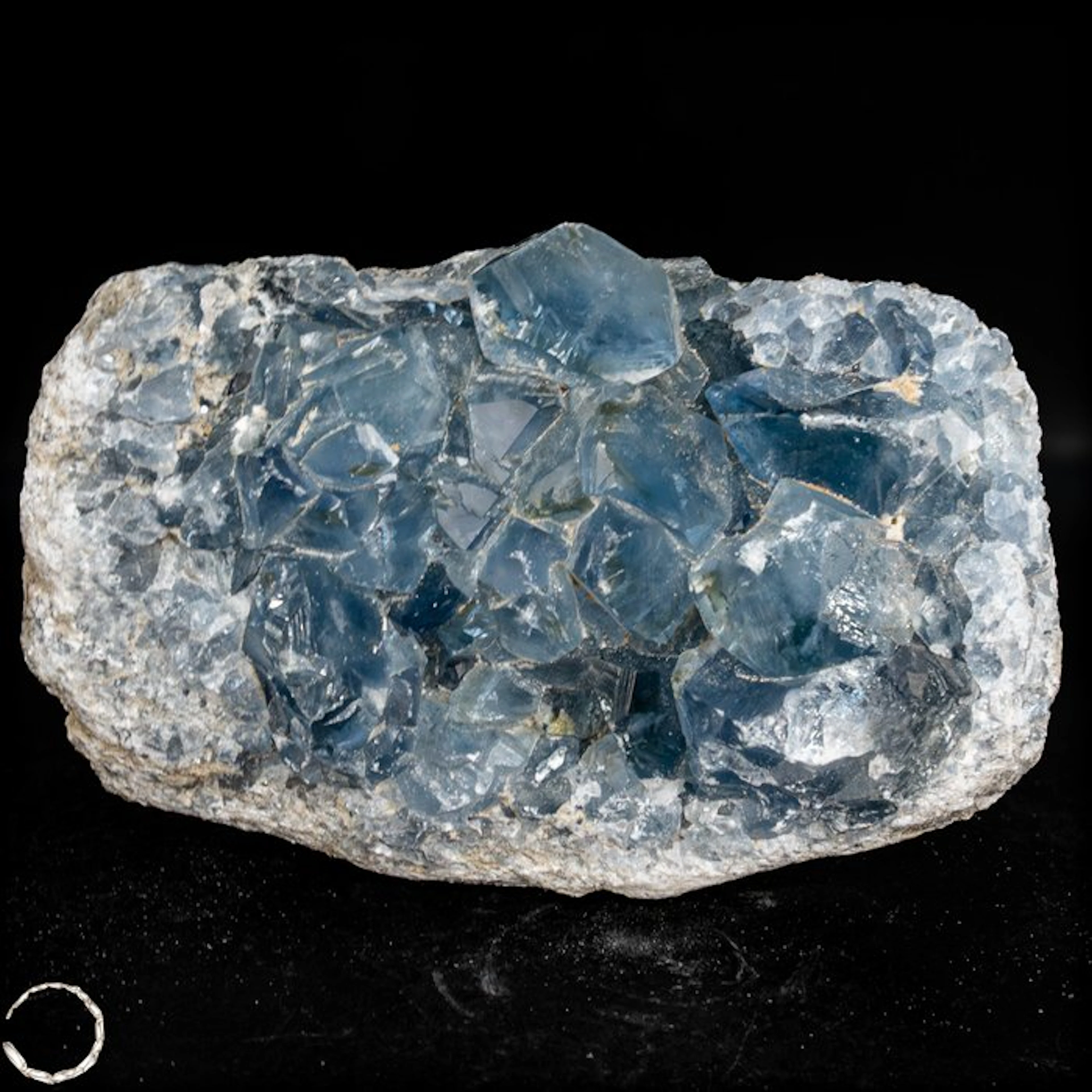 Natural celestite druses from Madagascar – a sky-blue...
