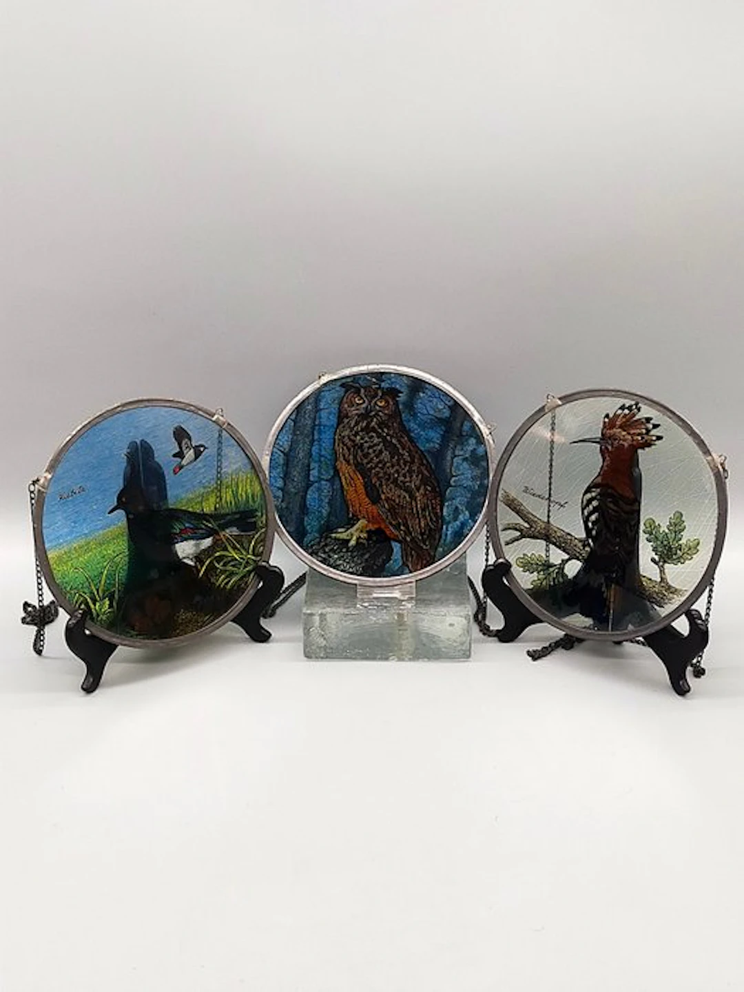 Wall decoration - Decorative Glass Picture Set –...