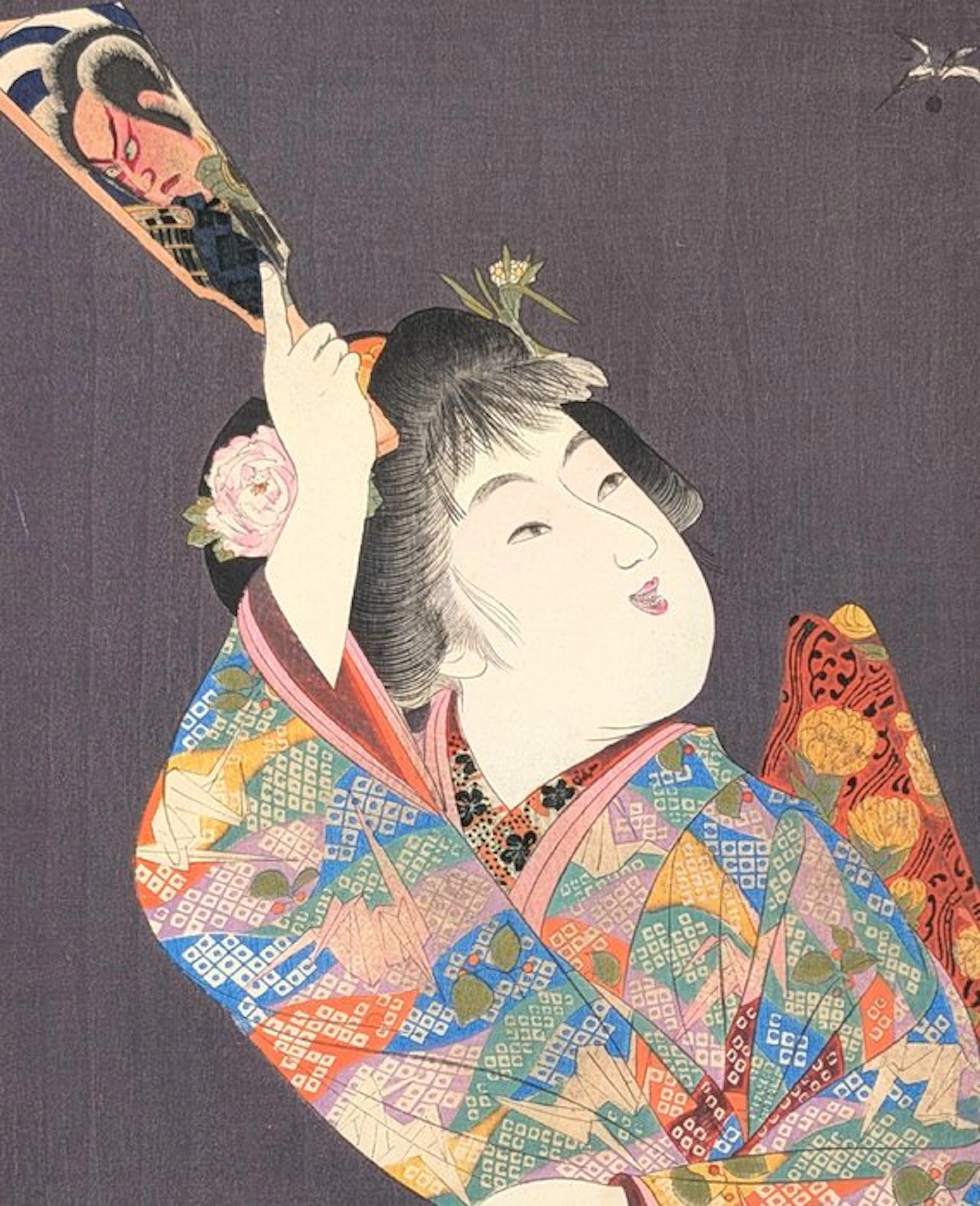 YAMAMOTO Shōun • Playing Battledore at New Year • 1909...