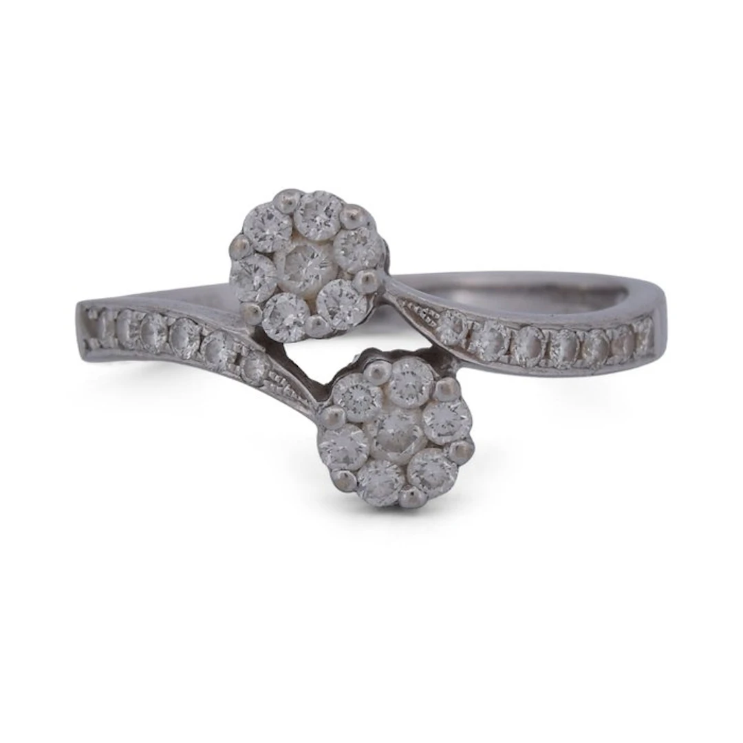 No reserve price - Cocktail ring - 18 kt. White gold - 0.40ct. tw. - Diamond