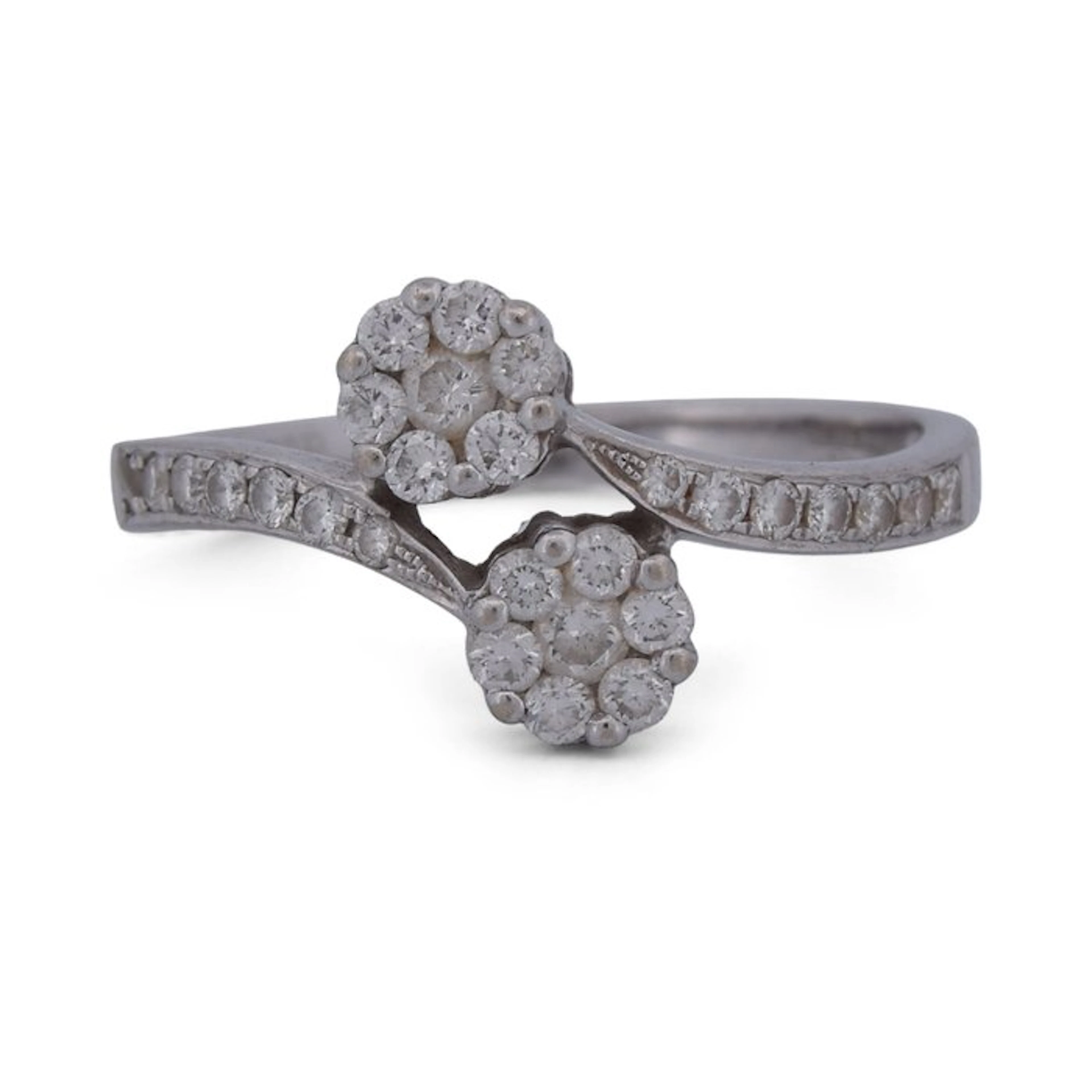 No reserve price - Cocktail ring - 18 kt. White gold - 0.40ct. tw. - Diamond