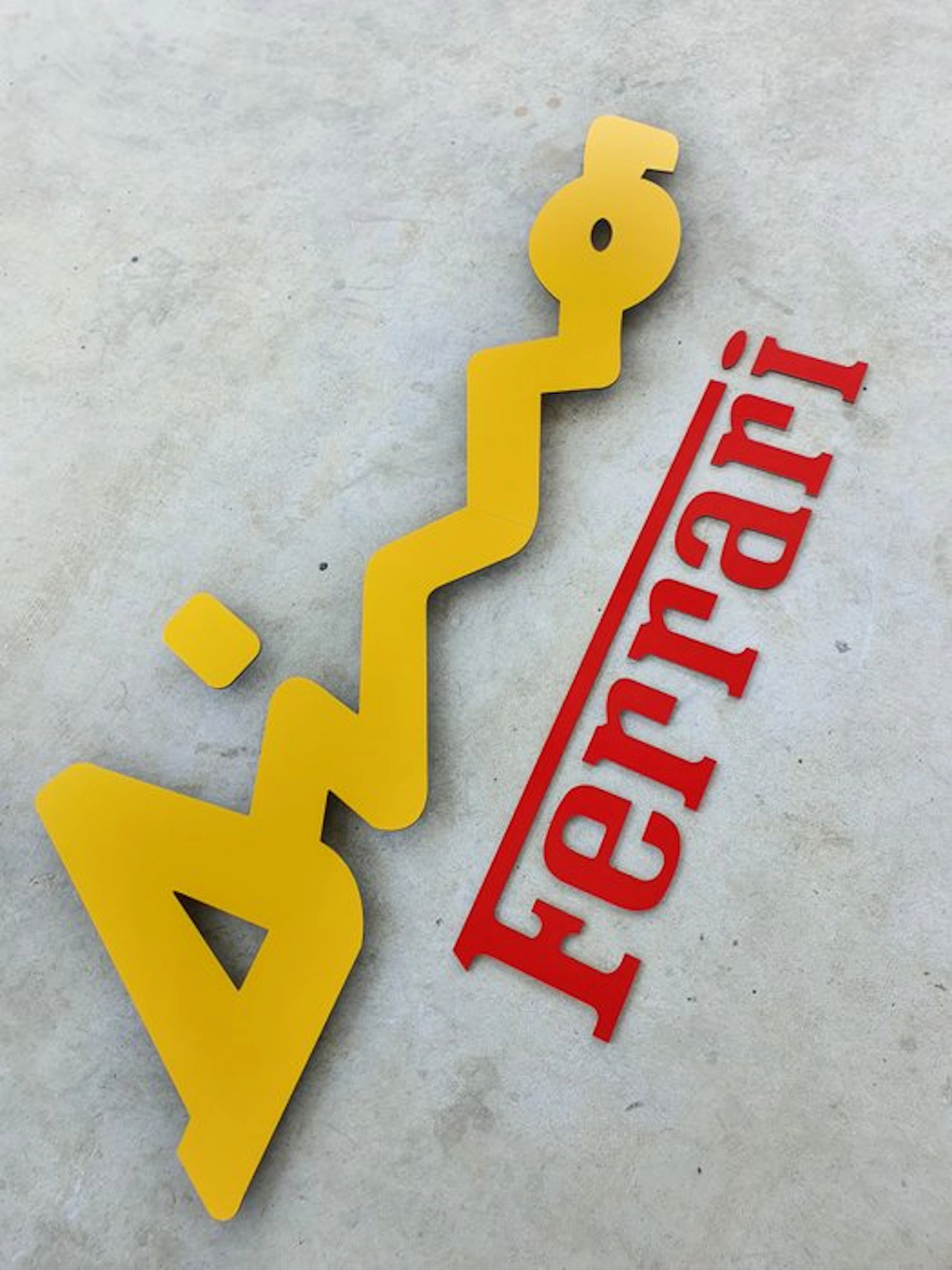 Sign - Ferrari - Logo mural DINO Aluminium* Professionnel - XL size --> 120 cm