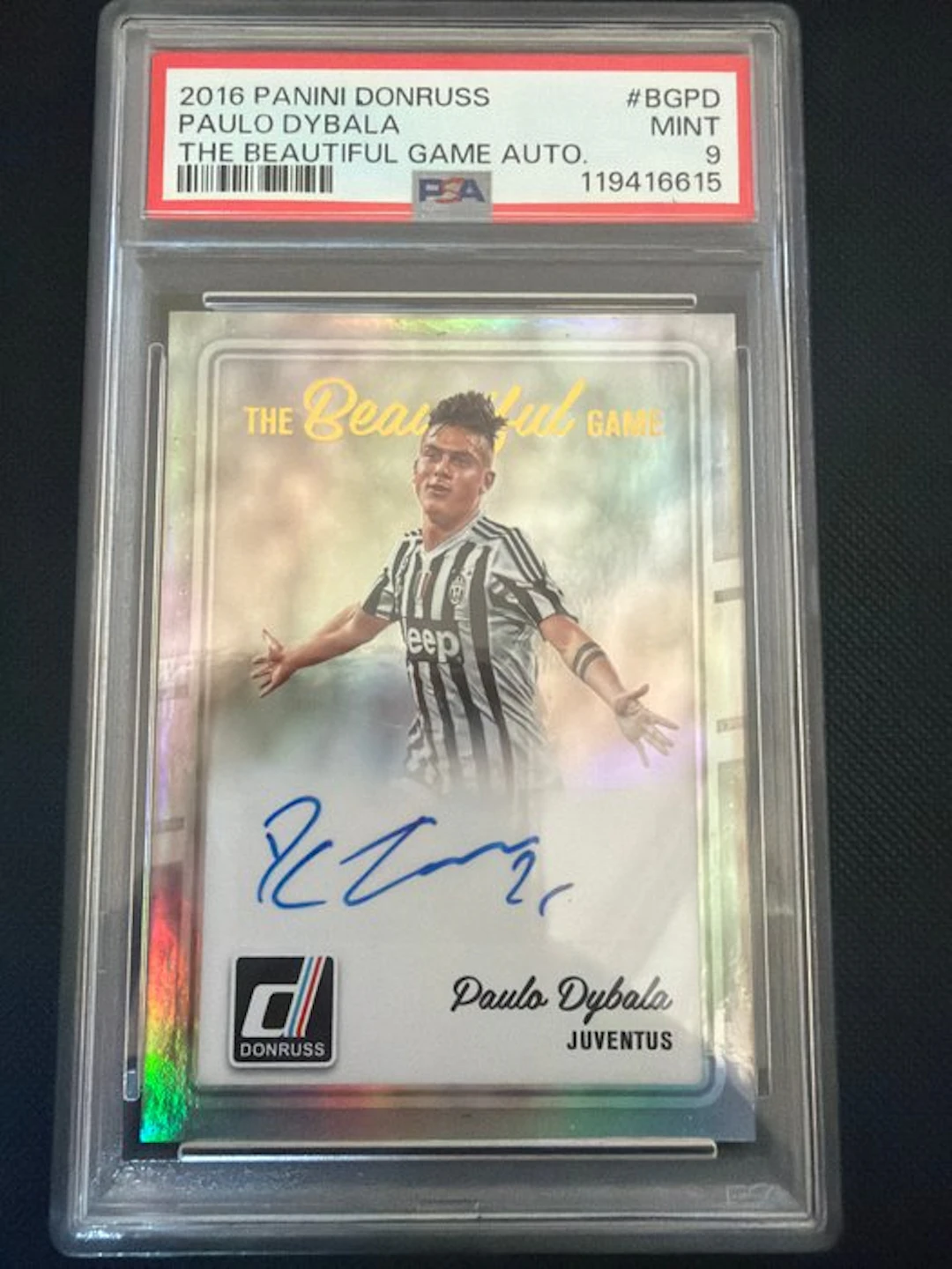 2016/17 Panini Donruss - #BGPD Paulo Dybala Autographed - PSA 9 Graded card