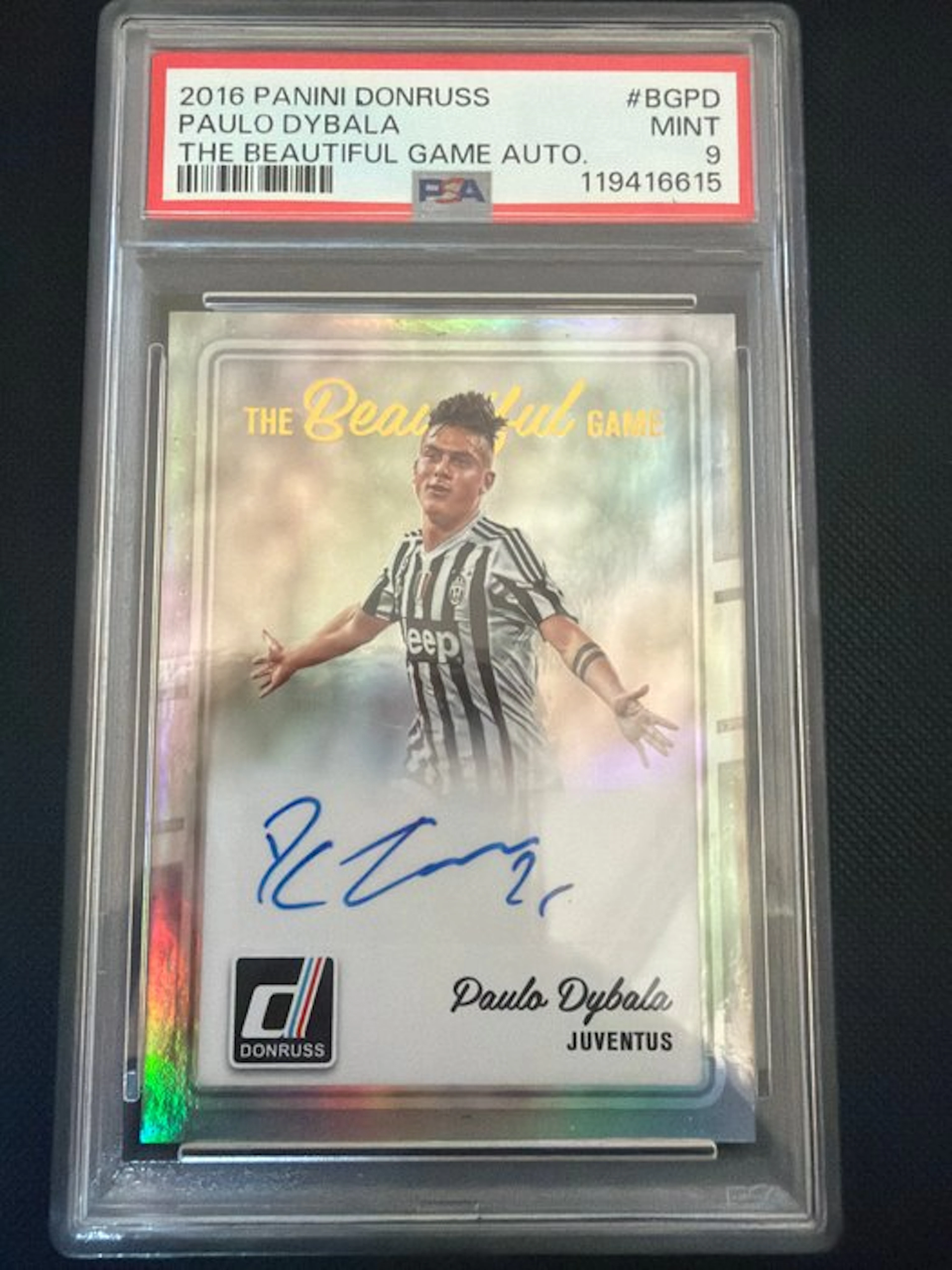 2016/17 Panini Donruss - #BGPD Paulo Dybala Autographed - PSA 9 Graded card