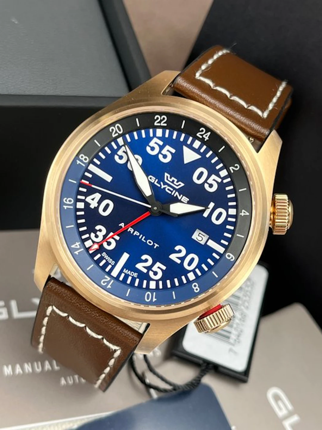 Glycine - Airpilot GMT Date Blue/Gold - GL0353 - Men - 2020-2025