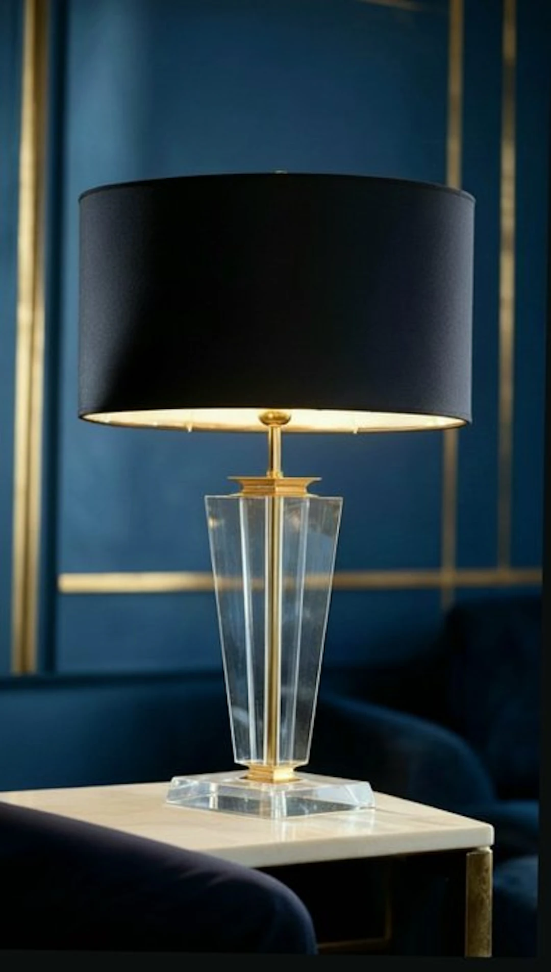 Lamp - Hollywood Regency Style - Rare Model - Lucite, brass and gold metal