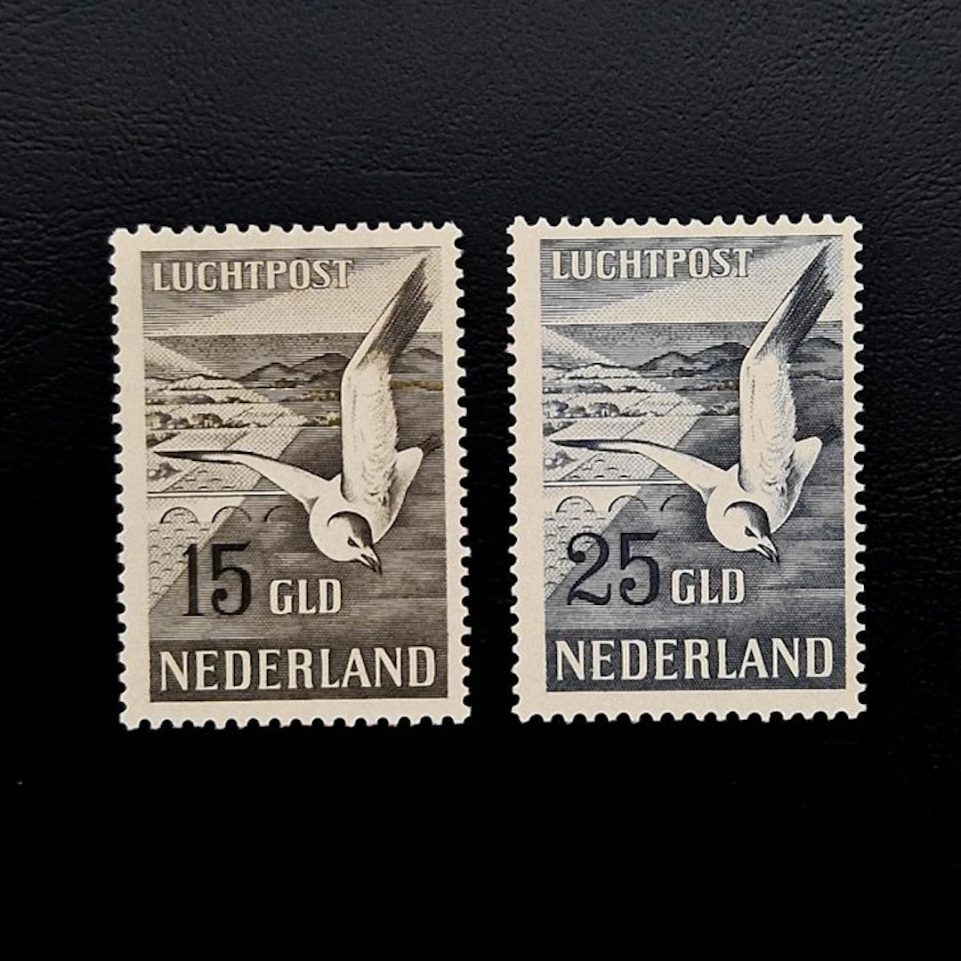 Netherlands 1951 - Airmail 'Meeuw' 15G & 25G - Mint...