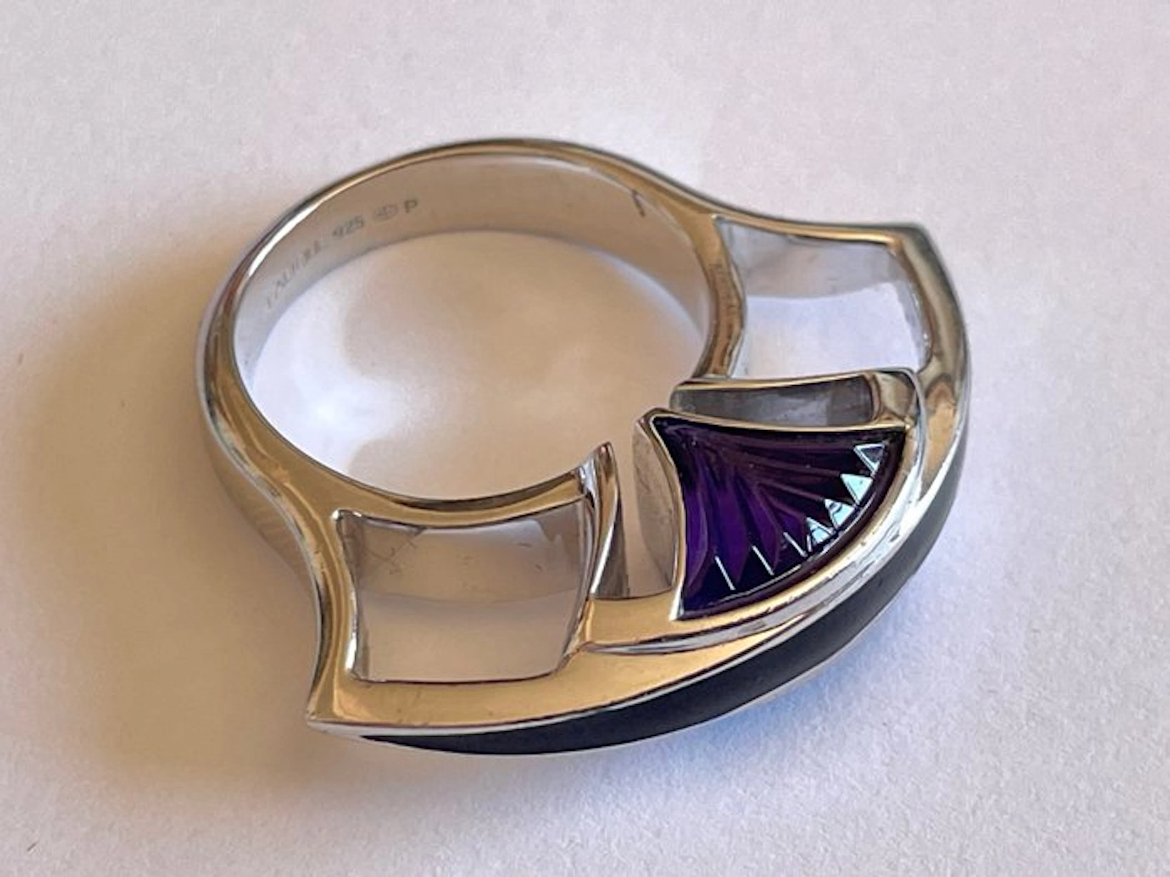 René Lalique - “Larcade” - 925. Silver, Crystal - Ring
